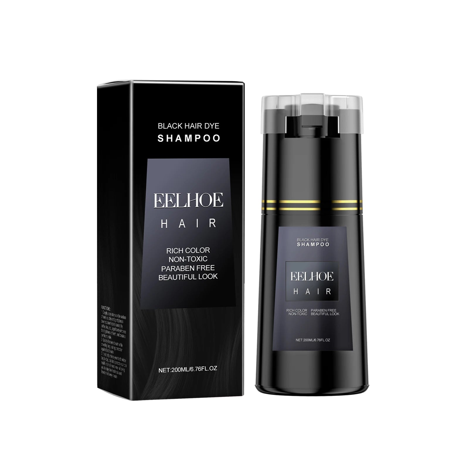 EELHOE Instant Hair Dyeing Shampoo Strengthening Lasting Effect Easy Coloring Nourish Scalp Non-irritating Cover Gray White Hair