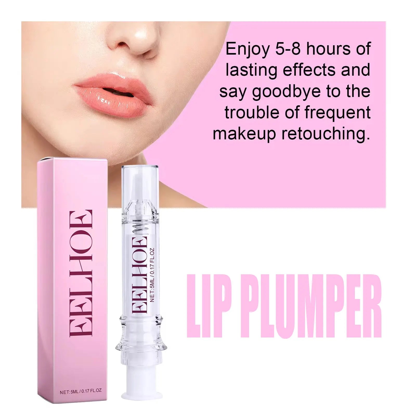 EELHOE Lip Plumper Gloss Oil Long Lasting Moisturizing Lip Repair Oil Instant Volume Lips Hydrating Treatments Plumper Serum 5ml