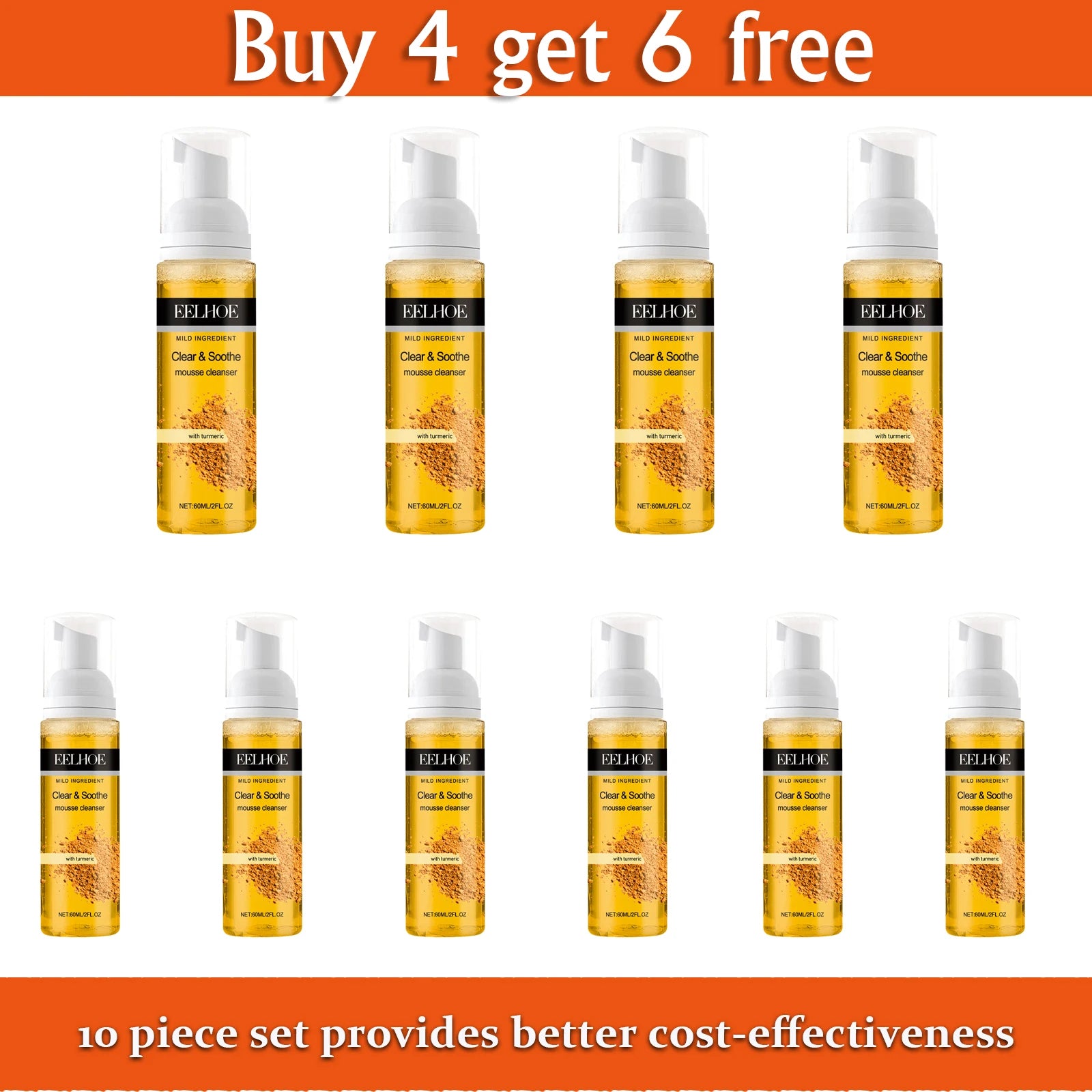 EELHOE Clear Soothe Mousse Cleanser Deep Cleaning Pores Moisturizing Brightening Soothing Rejuvenation Foam Face Wash Care
