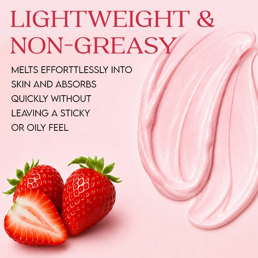 Strawberry Cake Body Cream, Shea Butter Moisturizer for Dry Skin, Winter Hydration Care, Smooth Body Lotion with Sweet Scent