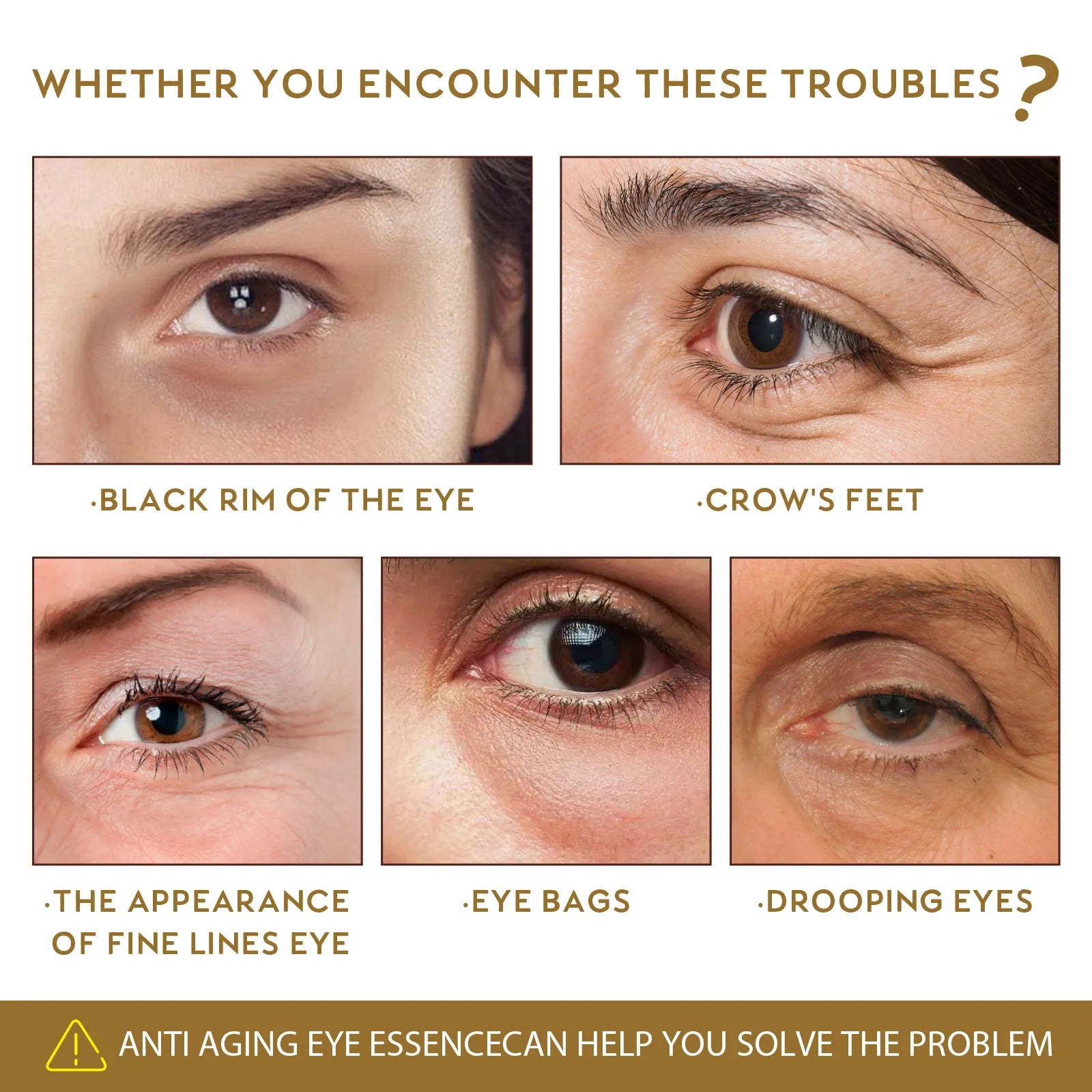 Eelhoe Anti-aging Eye Serum Removes Eye Bags Reduces Pores and Fine Lines Lighens Wrinkles and Dark Circles Eye Care Essence