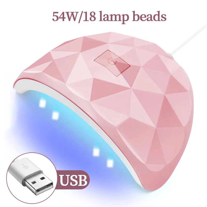 CNHIDS 54W 18 LED Drying Lamp Manicure UV Nail Dryer Curing Gel Nail Polish With USB Smart Timer Sun Light Nail Art Tools