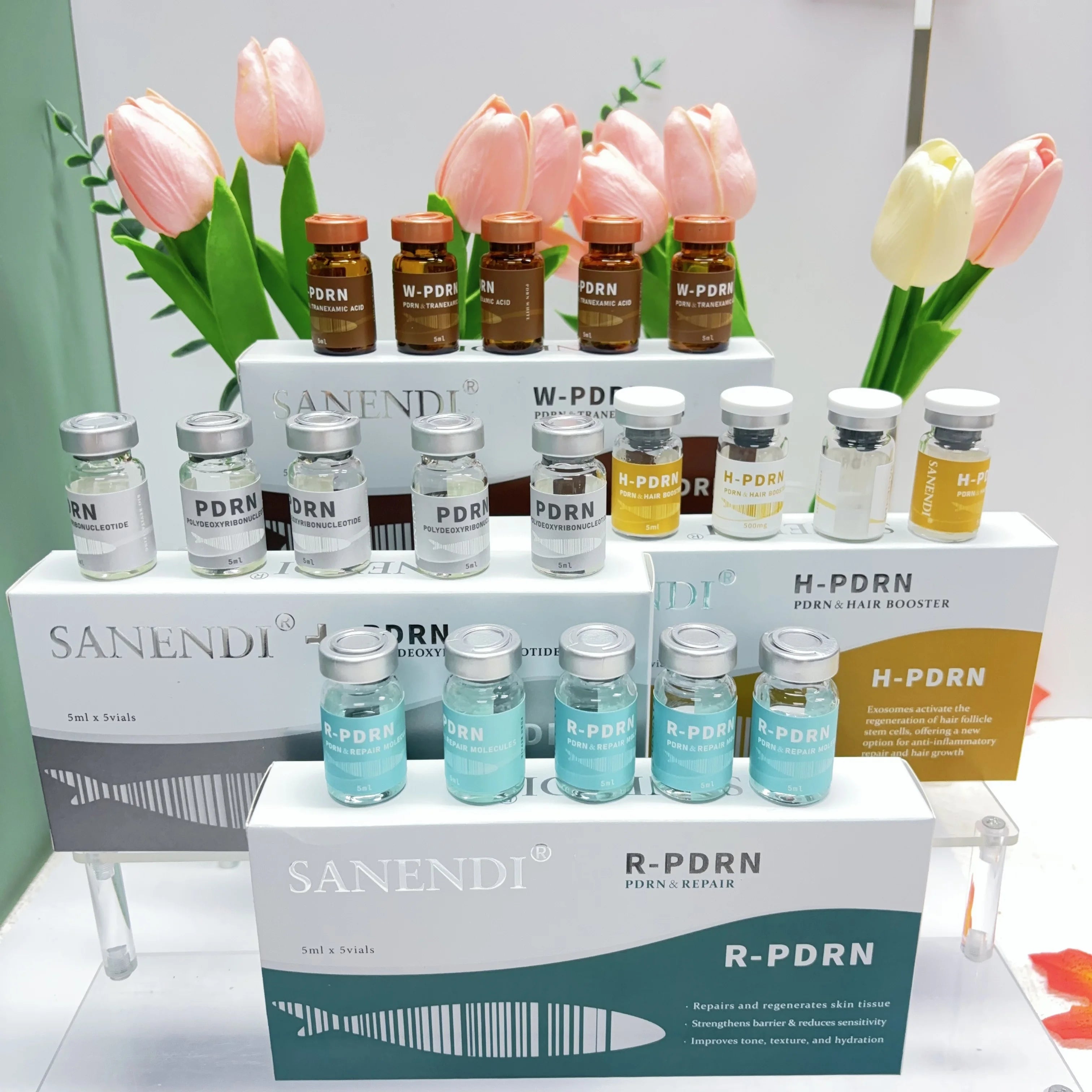 Salmon PDRN Serum for Facial Hair Dr.Pen Hyaluronic Acid DEEP HYDRATION Skin booster Anti-aging 5ML*5Vials