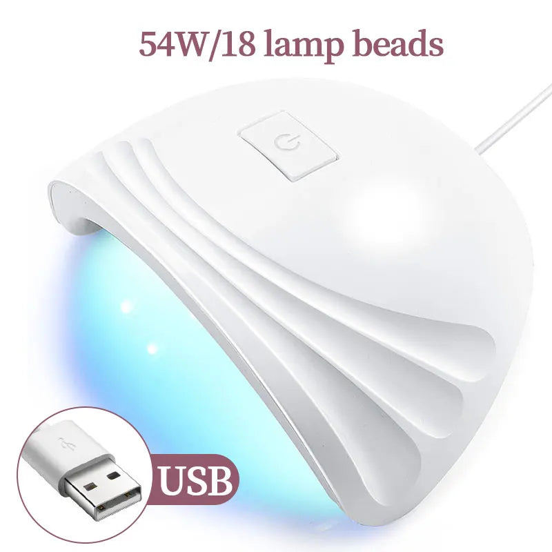 CNHIDS 54W 18 LED Drying Lamp Manicure UV Nail Dryer Curing Gel Nail Polish With USB Smart Timer Sun Light Nail Art Tools
