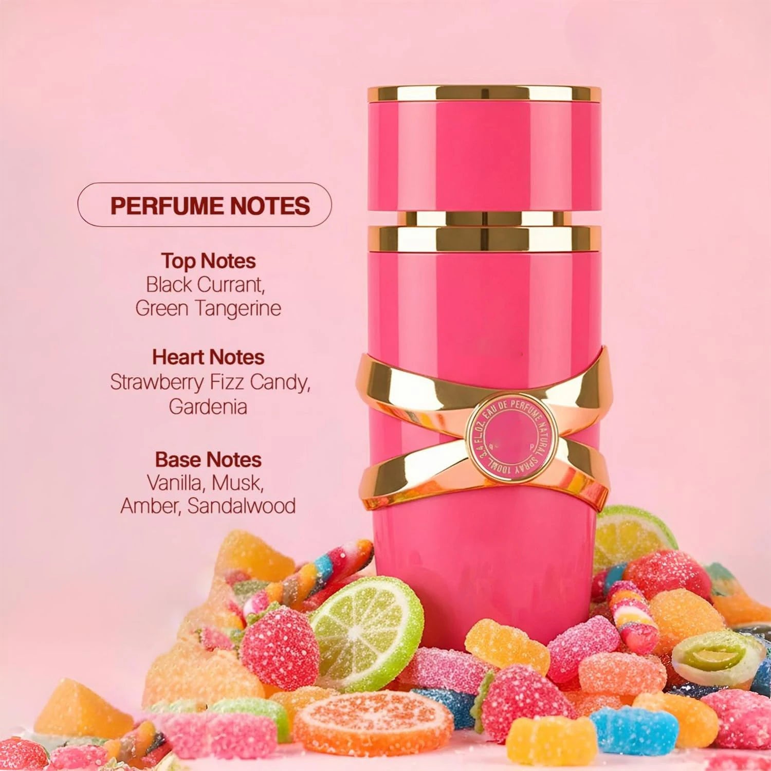 La Yara Candy Eau De Parfum for Women 100ml Long Lasting Sweet Gourmand Scent with Green Mandarin Blackcurrant Opening and Vanilla Musk Amber Base Perfect for Daily Office Casual Wear