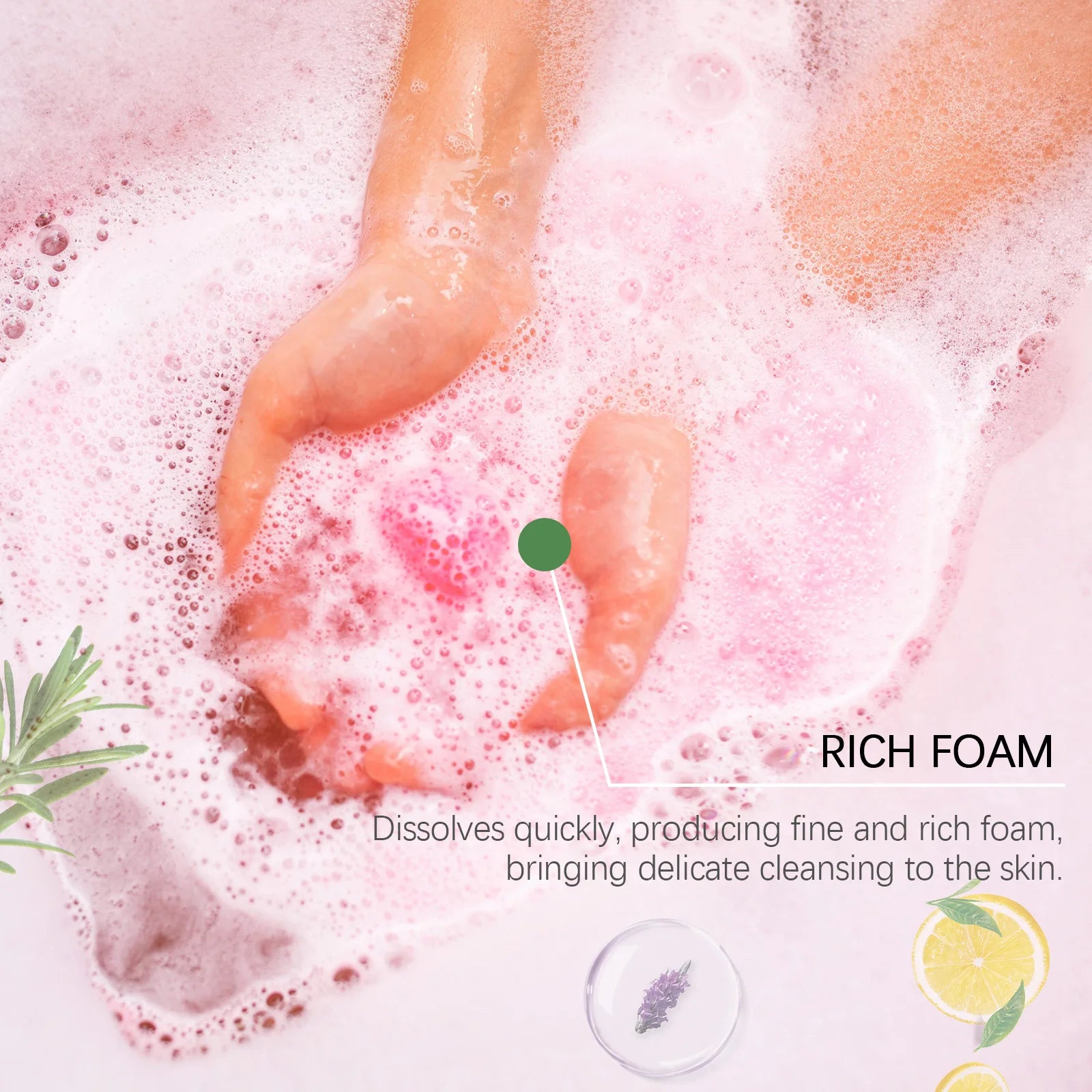 Oceaura 6pcs Aromatherapy Bath Bomb Ball Floral Scent Skin Smooth Relaxing Spa Bath Moisturize Stress Relief Bubble Shower Balls