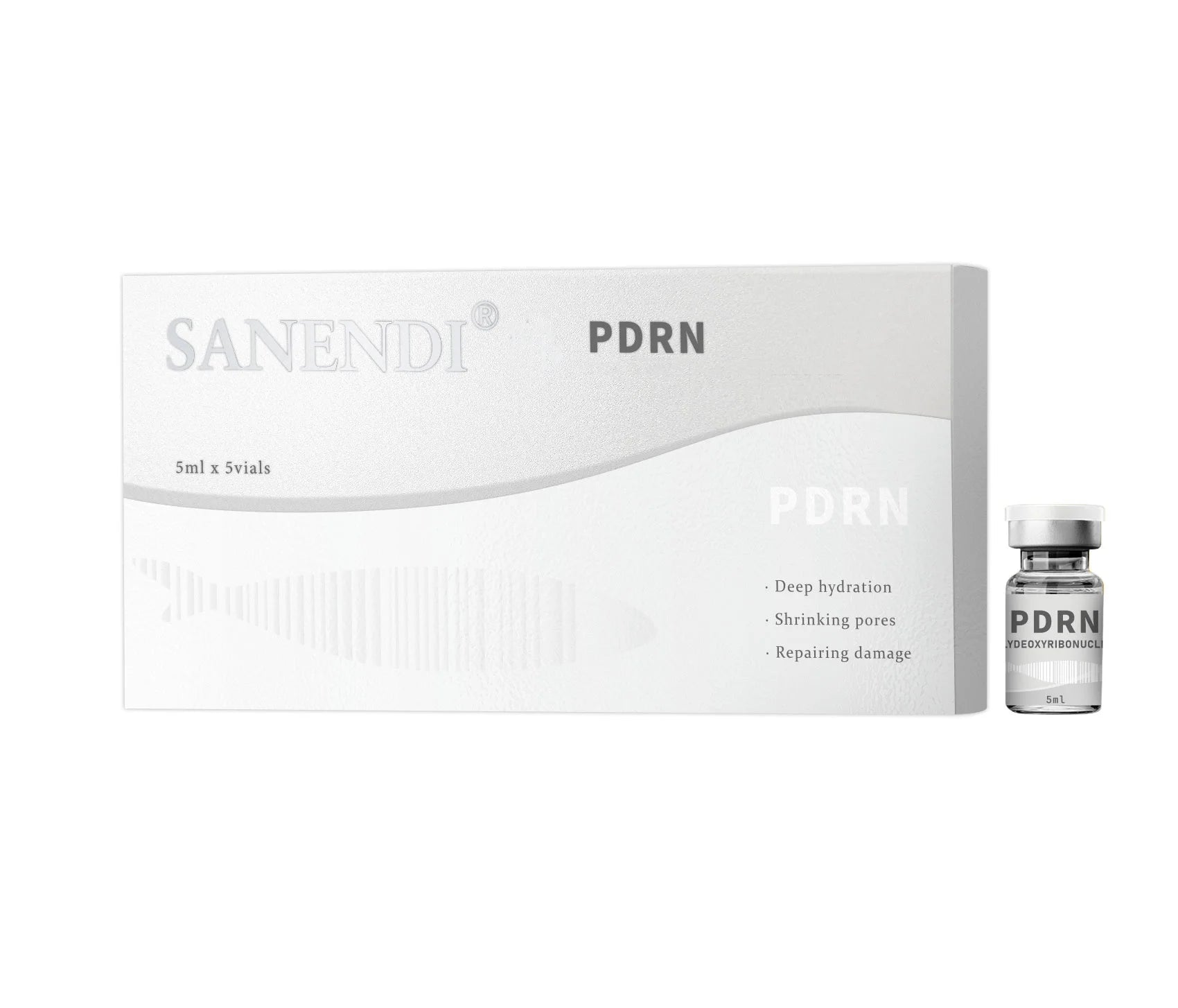 Salmon PDRN Serum for Facial Hair Dr.Pen Hyaluronic Acid DEEP HYDRATION Skin booster Anti-aging 5ML*5Vials