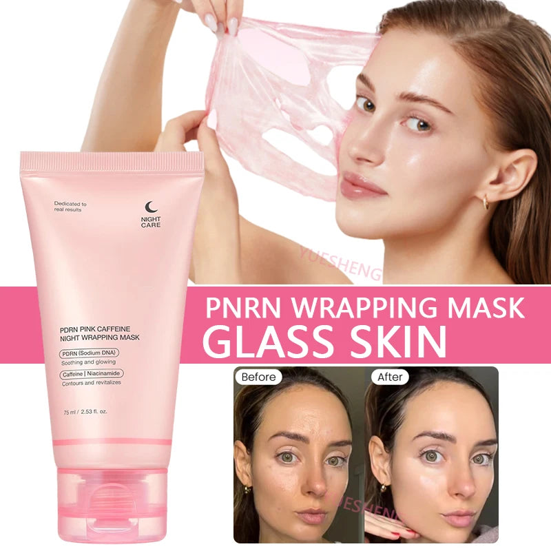 75ML PDRN Wrapping Face Mask Overnight Caffeine Collagen Peel Off Facial Mask Firming Hydration Glass Skin Korean Skin Care