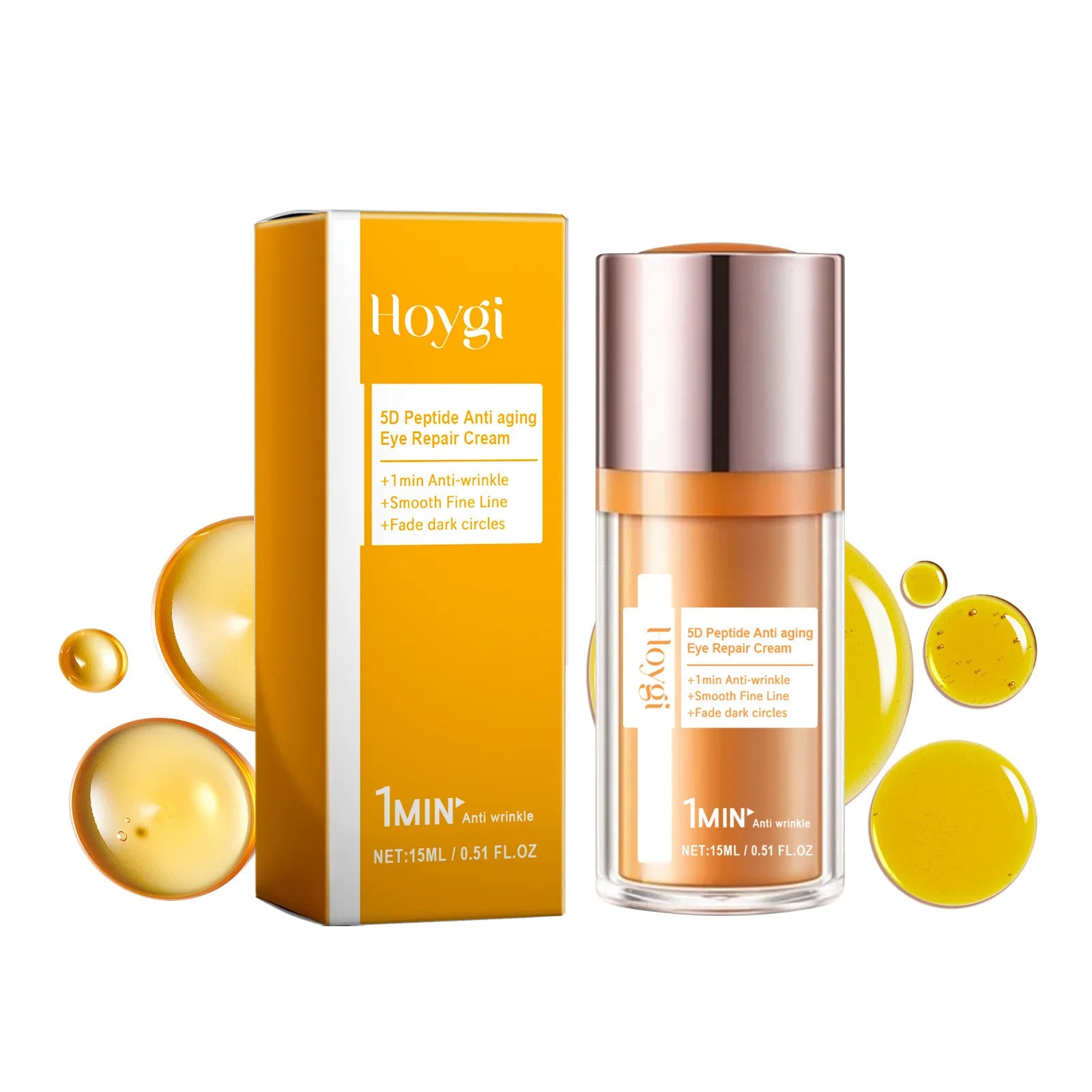 Hoygi 15ml 5d Peptide Repairing Eye Cream Anti Wrinkle Moisturizing Anti Dark Circles Firm Eye Bags Puffiness Remover Eye Cream