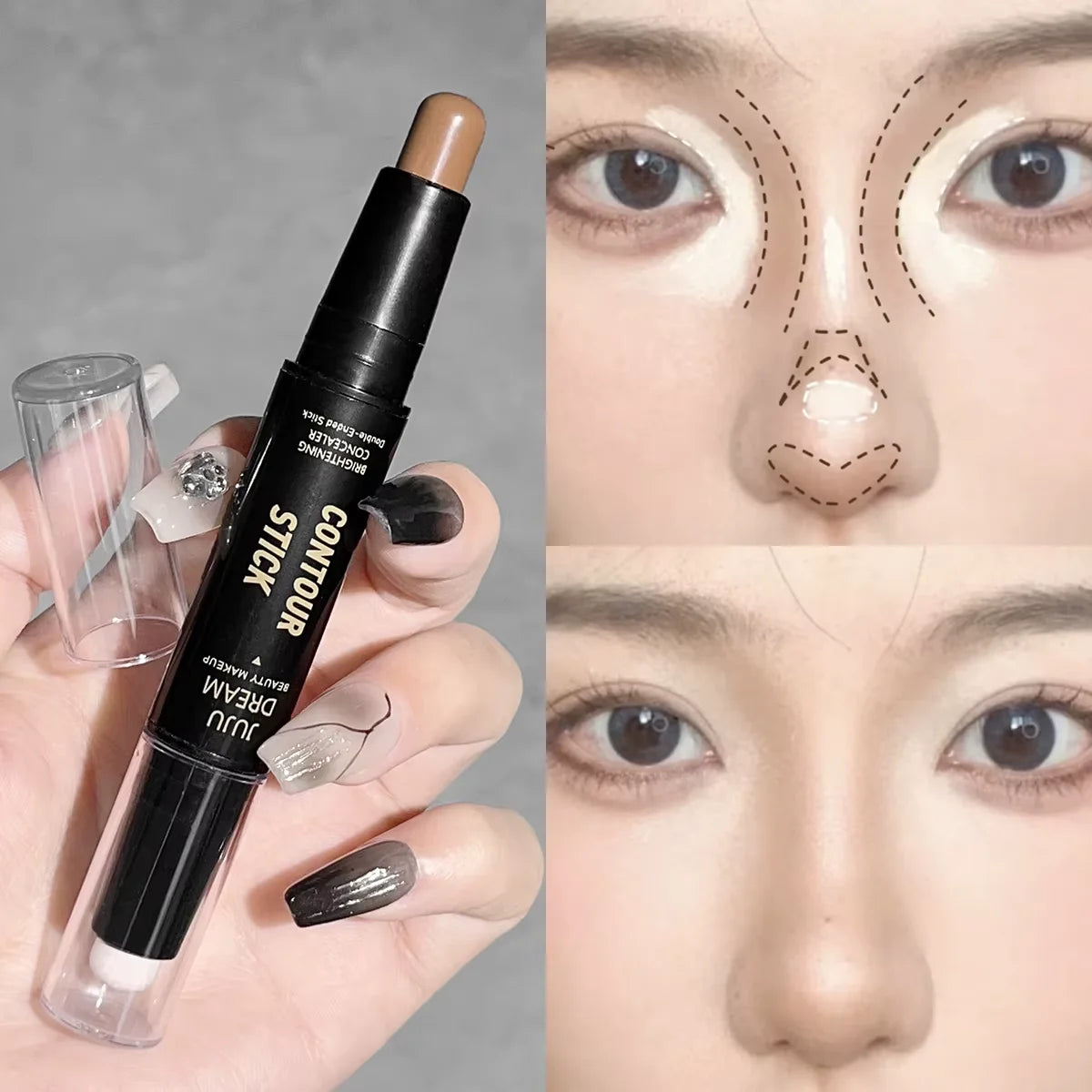 Double Head High-Light Pen Face Make Up Liquid Waterproof Contouring Foundation Contour Makeup Concealer Stick Pencil Durable