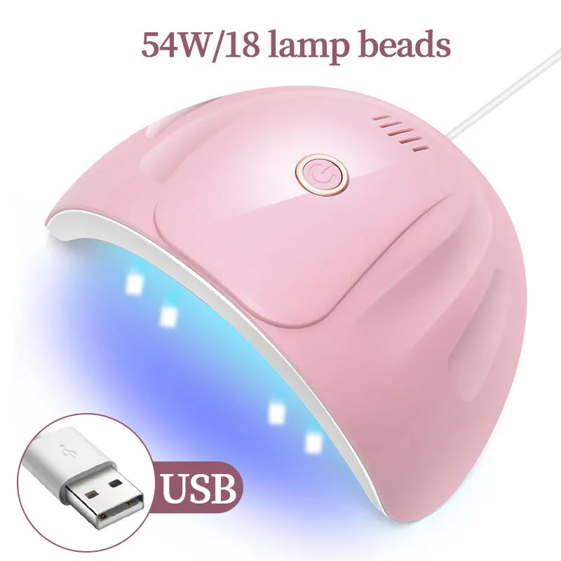 CNHIDS 54W 18 LED Drying Lamp Manicure UV Nail Dryer Curing Gel Nail Polish With USB Smart Timer Sun Light Nail Art Tools