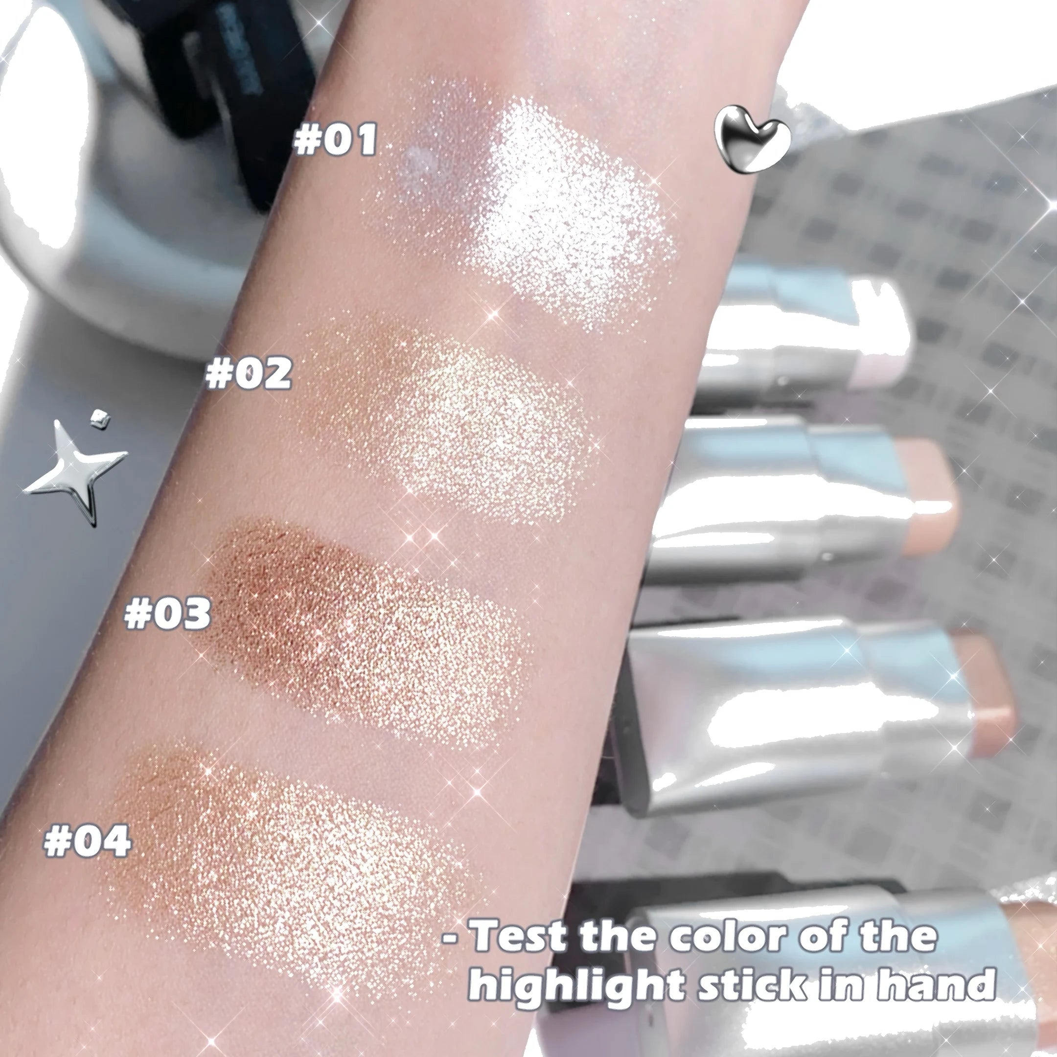 Clear Highlighter Stick Makeup Glitter Highlighter Contour Shimmer Bronzer Shading Natural Stereoscopic Face Body Llluminator