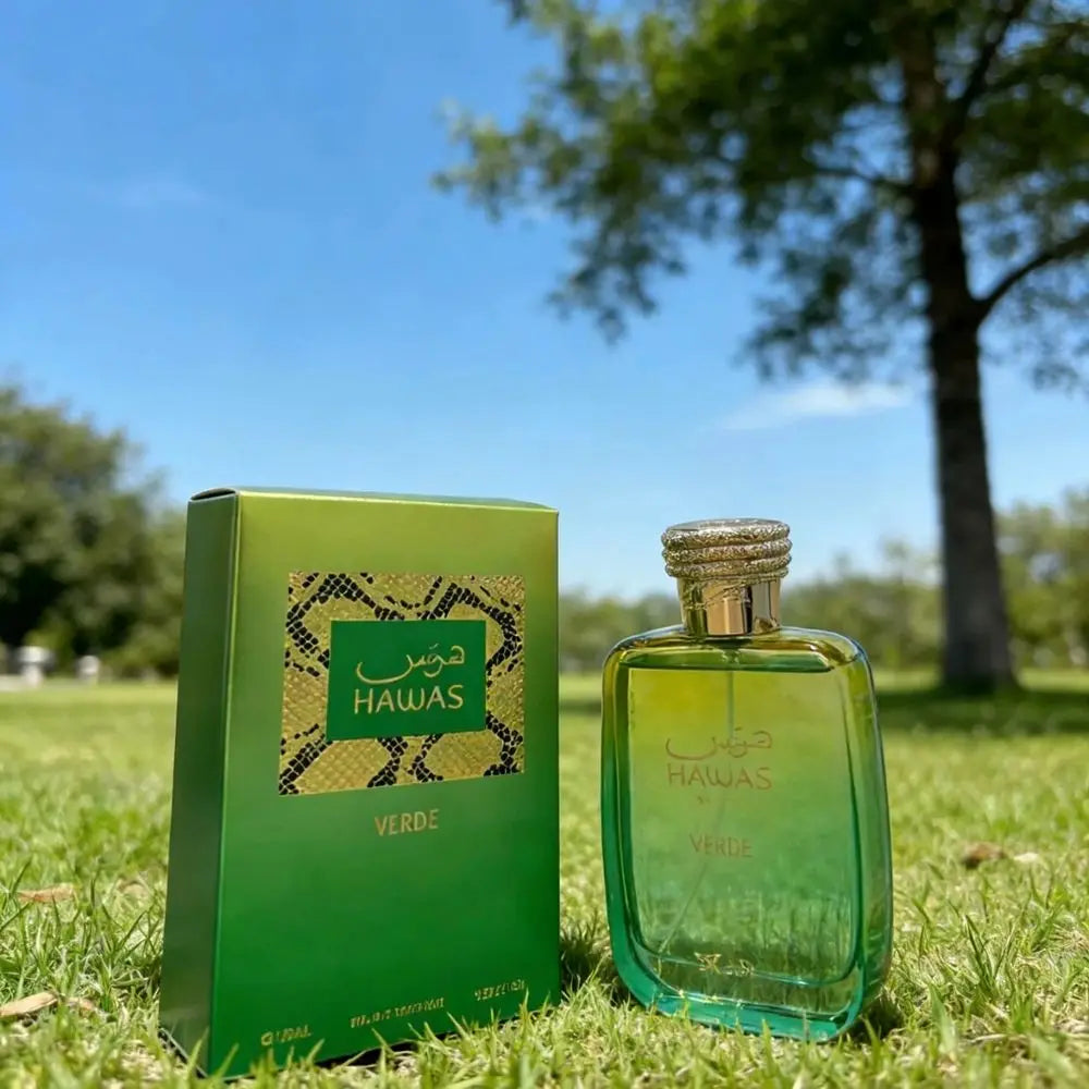 Rasasi Hawas Verde For Him Eau De Parfum 100ml 3.38oz, Fresh Citrus Aromatic Men Perfume, Long Lasting Arabian Fragrance For Daily Office Summer Wear