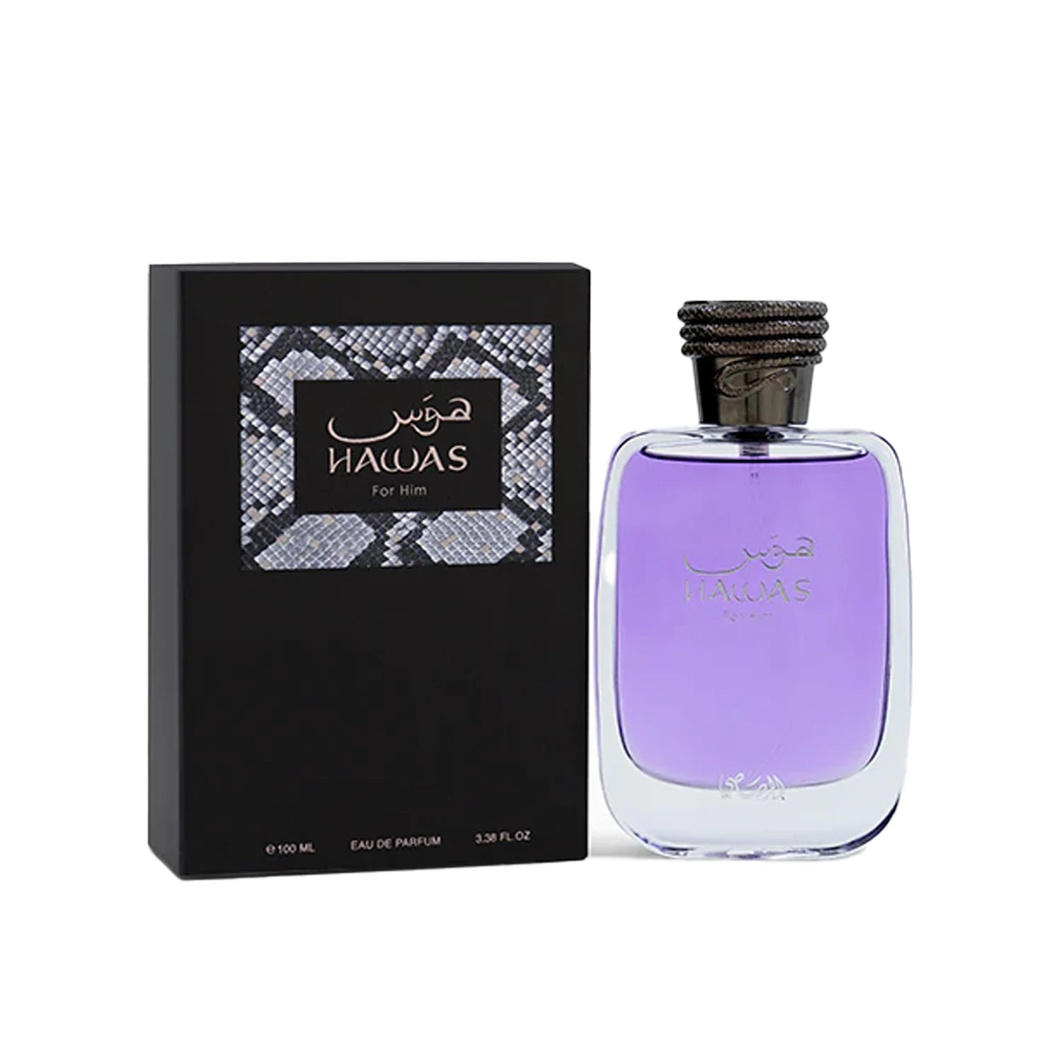 Rasasi Hawas Eau de Parfum Spray for Men – Invigorating Fresh Aquatic & Fruity Scent, Bergamot, Apple, Cinnamon & Musk, Long-Lasting Premium Arabian Fragrance, Perfect Gift, 3.4 fl oz / 100 ml