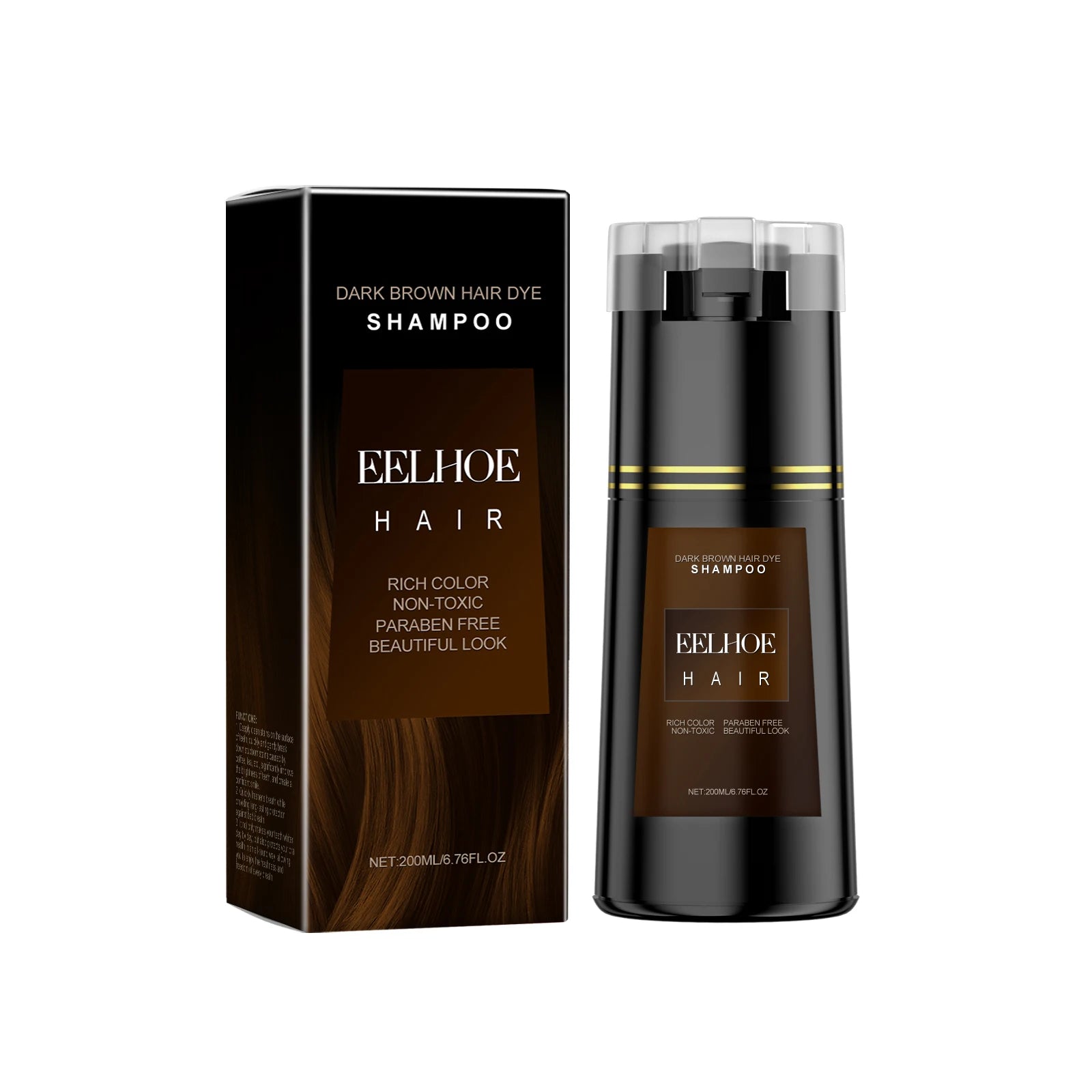 EELHOE Instant Hair Dyeing Shampoo Strengthening Lasting Effect Easy Coloring Nourish Scalp Non-irritating Cover Gray White Hair