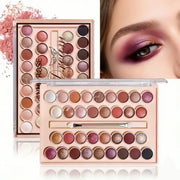 34-Colors Eyeshadow Palette with Brush Matte Shimmer & Glitter High Pigment Waterproof & Sweatproof for Festivals