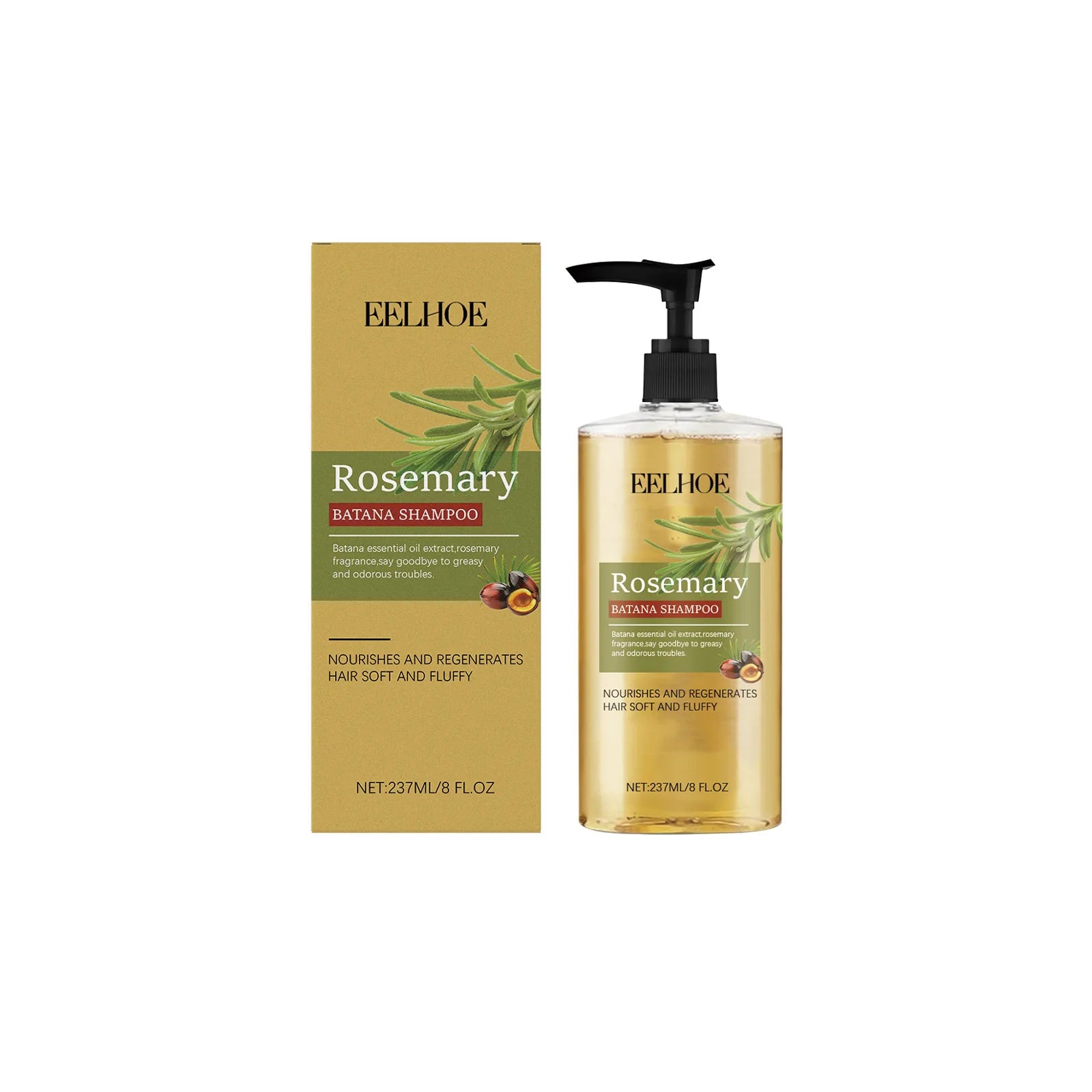 EELHOE 237ml Batana Shampoo Treatment Damaged Split Hair Reduce Hair Loss Deep Cleansing Nourish Hair Care Growth Shampoo