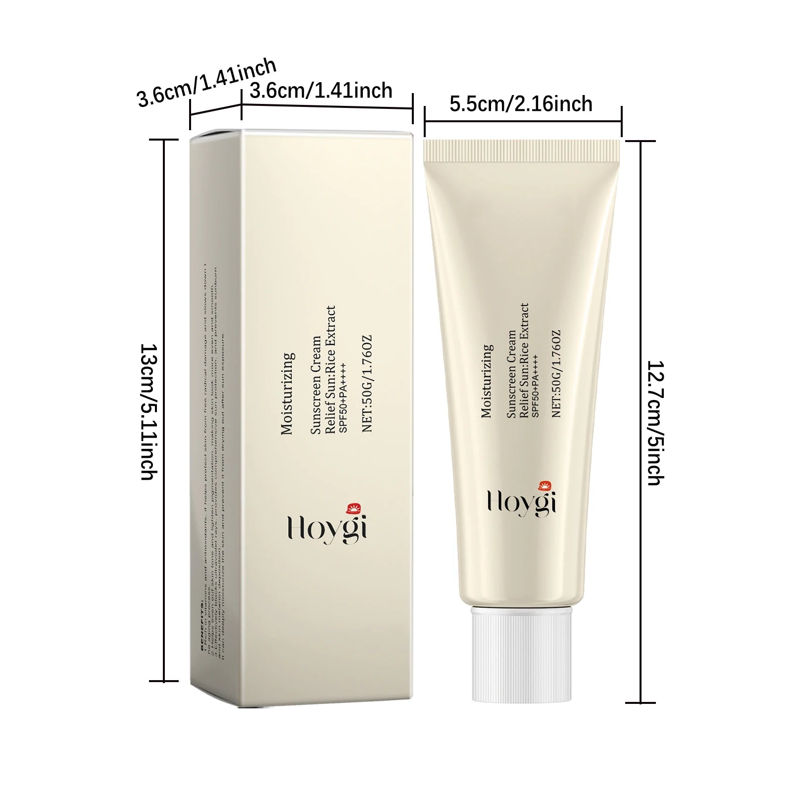 Hoygi Moisturize Sunscreen Cream Non-greasy Prevent UV Lasting Hydrating Soothing Smoothing Face Sunscreen Cream for Summer
