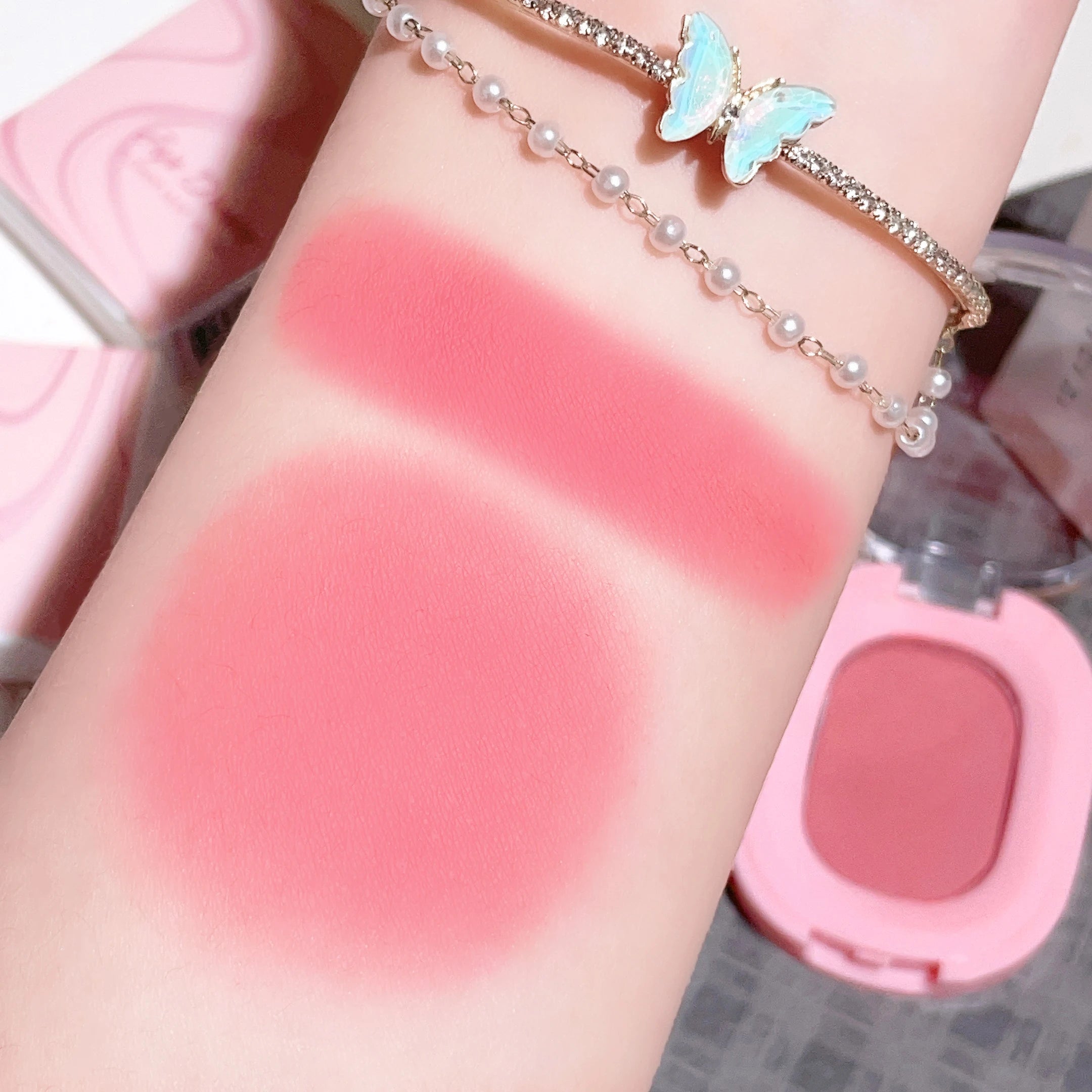 Monochrome Flower Mist Blush Disc Monochrome Matte Powder Fine Flash Monochrome Blush Disc Long-Lasting Wear For Daily
