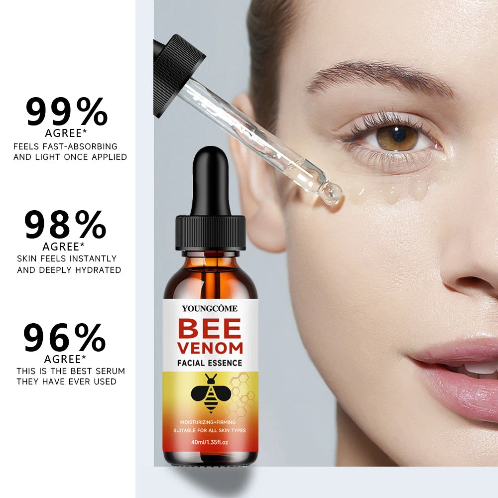 1/3/5pcs Bee Venom Facial Serum Face Essence Wrinkle Reduction Skin Tightening Natural Collagen Booster Hyaluronic Acid Essence
