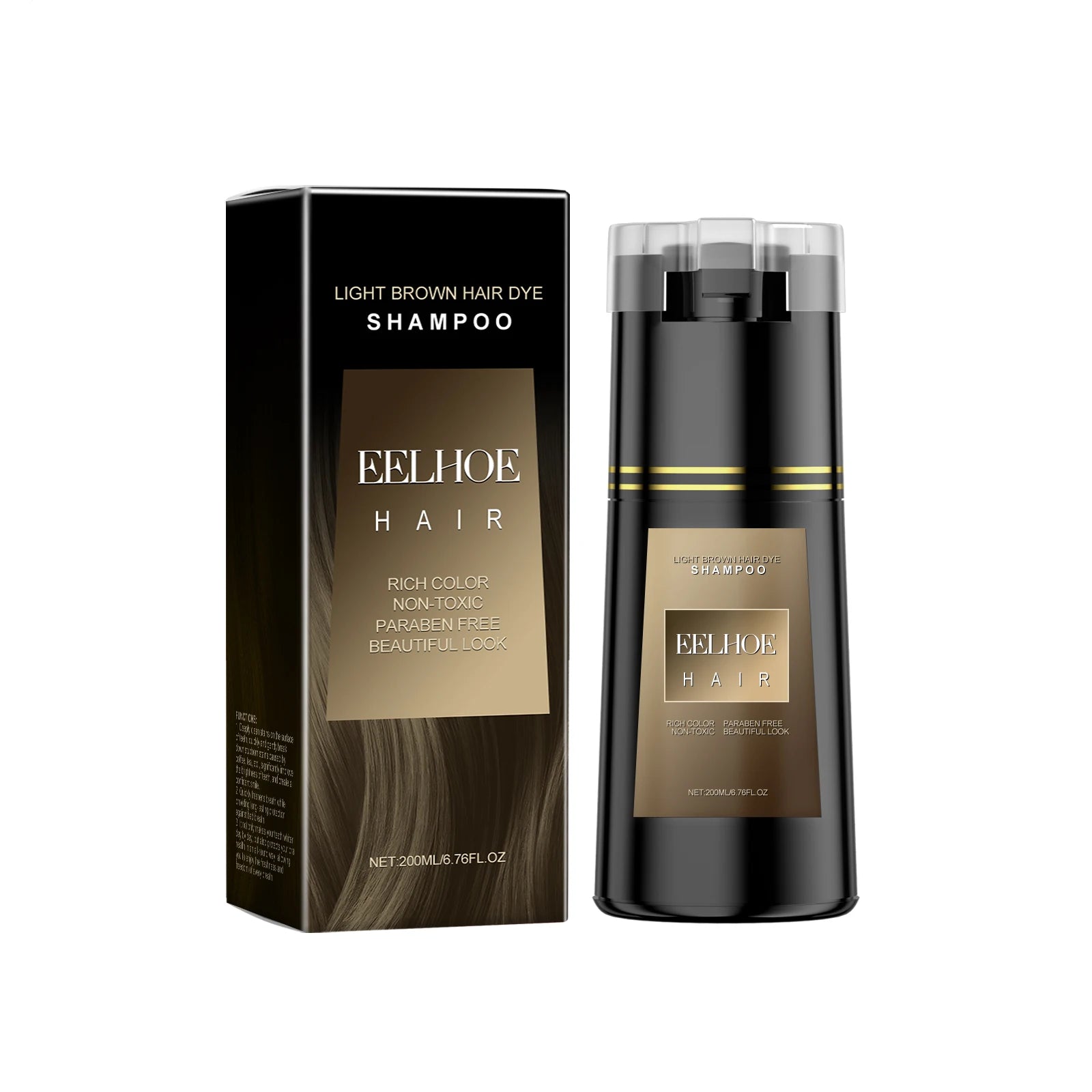 EELHOE Instant Hair Dyeing Shampoo Strengthening Lasting Effect Easy Coloring Nourish Scalp Non-irritating Cover Gray White Hair