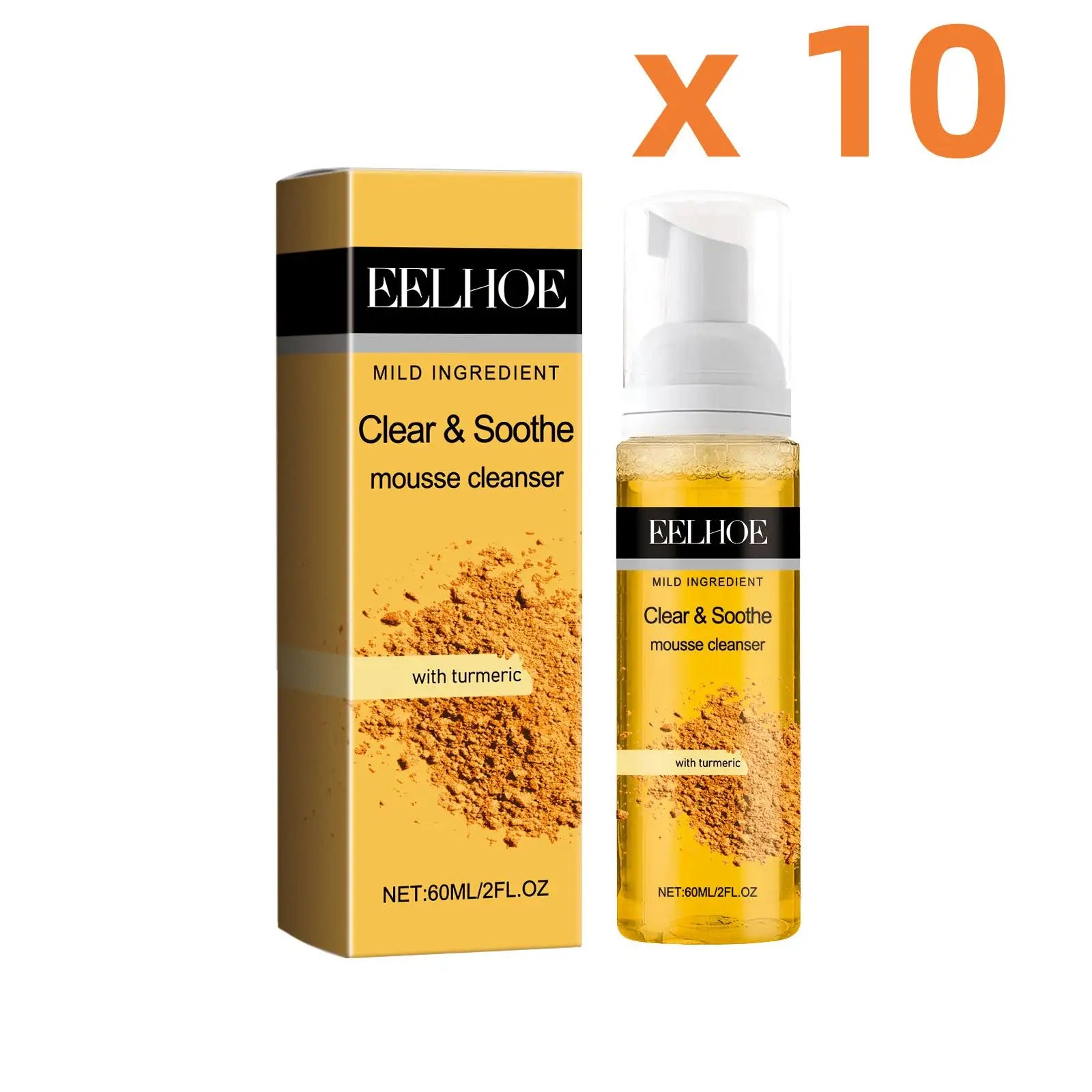 Turmeric Mousse Cleanser Face Cleaning Shrink Pores Oil Control Dull Skin Brightening Hydrated Facial Contour Foaming Cleanser