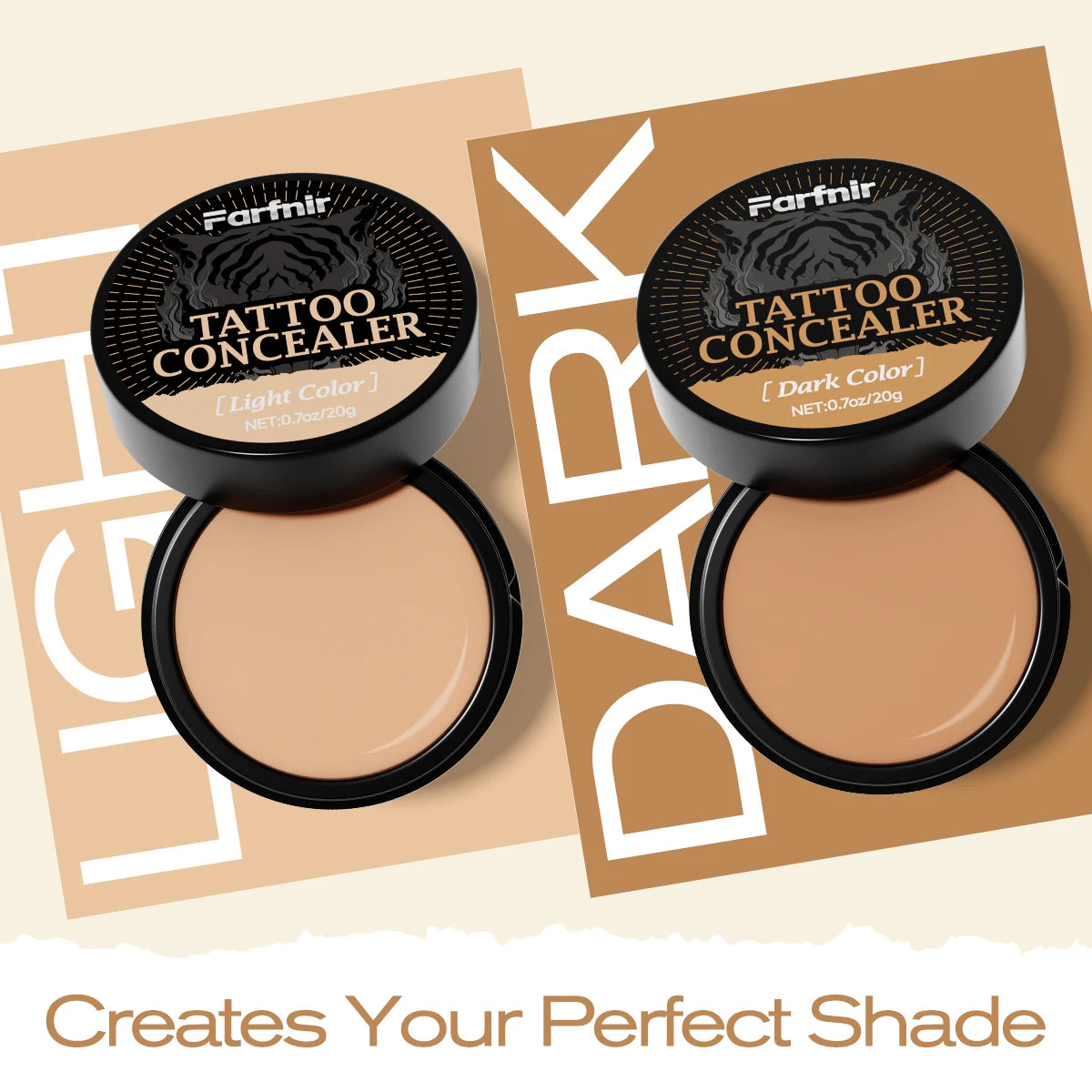 Tattoo concealer cream, waterproof and sweatproof, natural and skin-friendly, available in two colors for you to choose from.