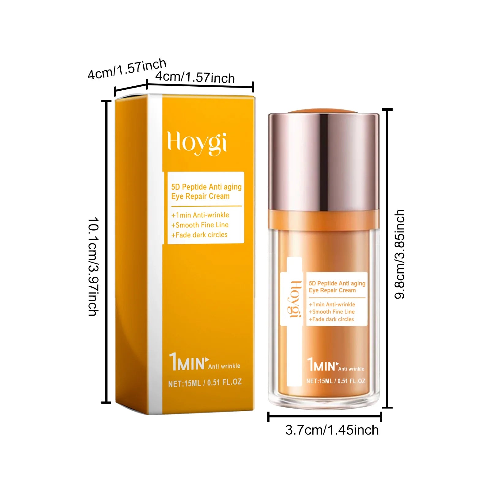 Hoygi 15ml 5d Peptide Repairing Eye Cream Anti Wrinkle Moisturizing Anti Dark Circles Firm Eye Bags Puffiness Remover Eye Cream