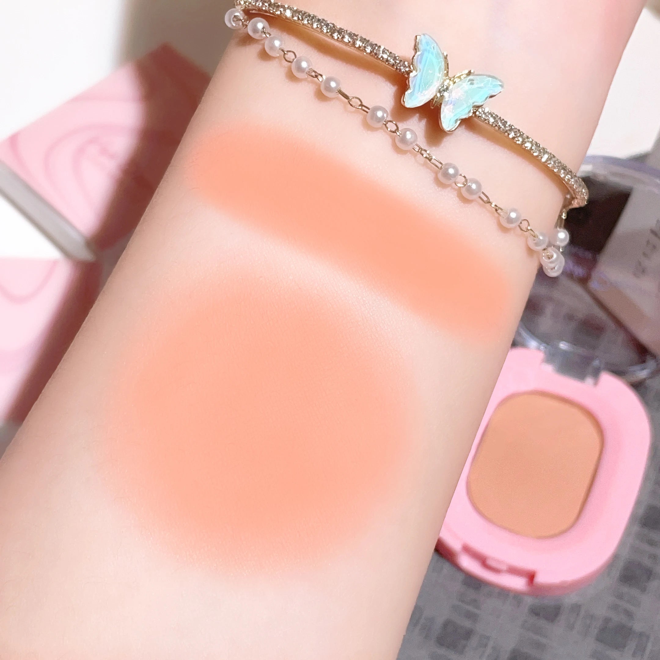 Monochrome Flower Mist Blush Disc Monochrome Matte Powder Fine Flash Monochrome Blush Disc Long-Lasting Wear For Daily