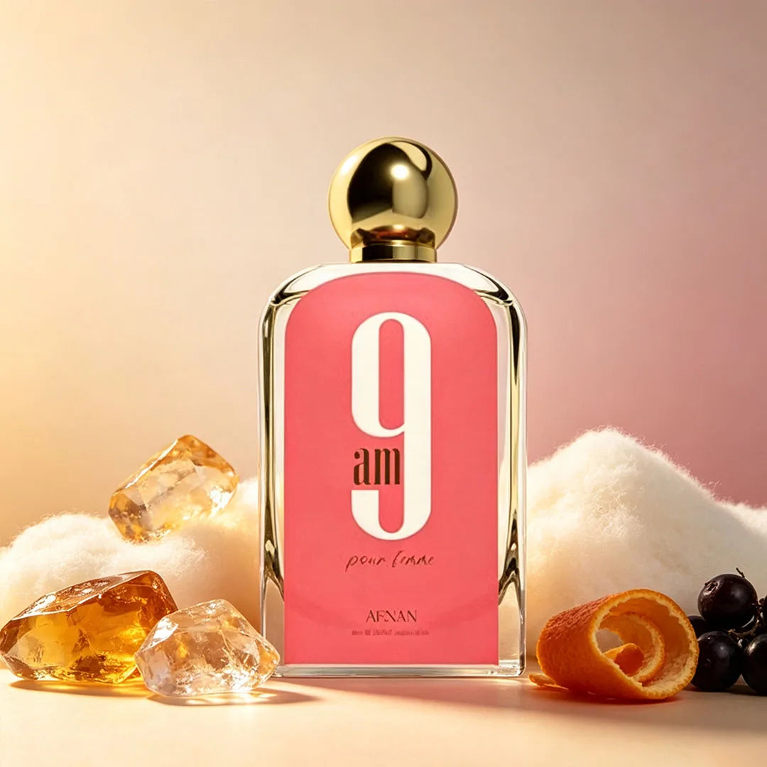 Afnan 9am Pour Femme Oriental Citrus Women Perfume 3.4 Oz Long Lasting Spray for Travel Office and Casual Occasions