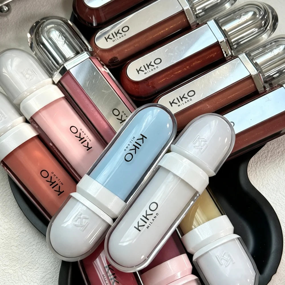 Kiko Double Headed Lipstick Transparent Mirror Non Fading Non Stick Cup Lip Gloss Milk Tea Bean Paste Naked Nature Lip Makeup