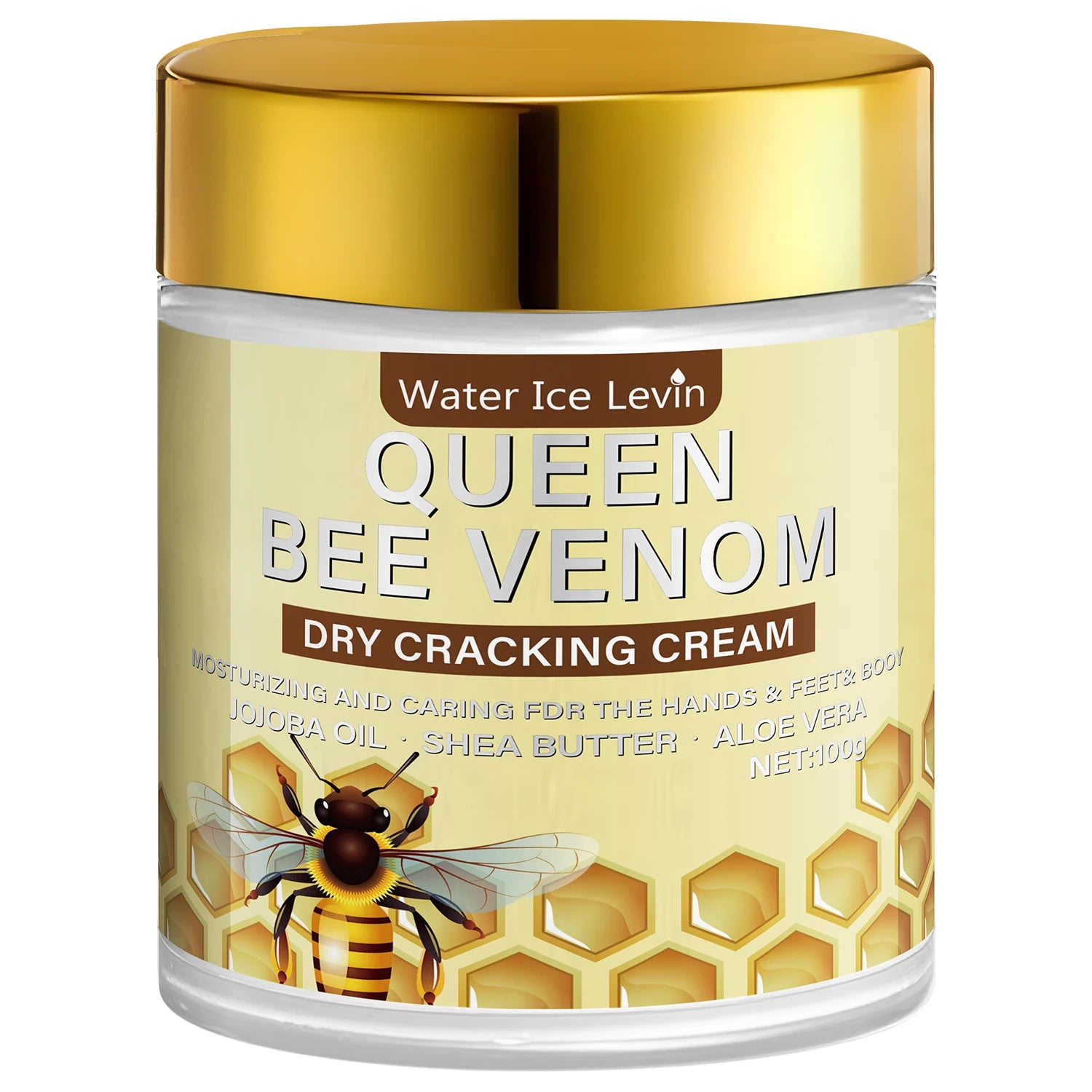 Queen Bee Venom Dry Cracking Cream with Retinol & Niacinamide - Intense Moisturizing for Hands, Feet & Body. Repairs Dry Skin.