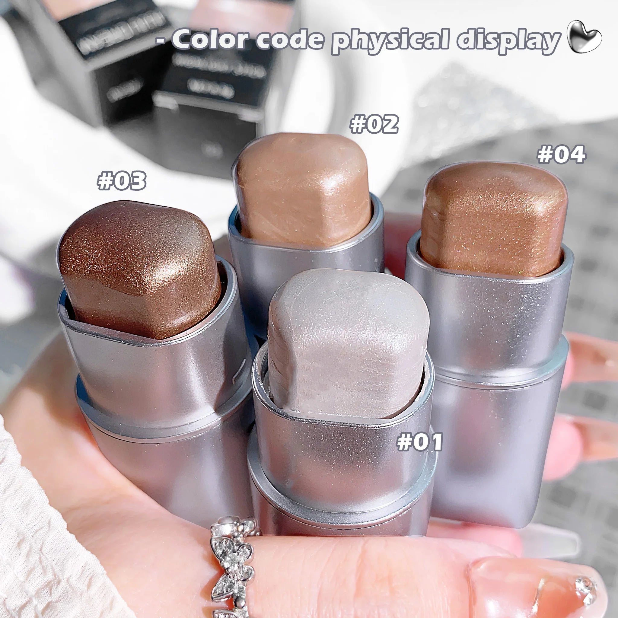 Clear Highlighter Stick Makeup Glitter Highlighter Contour Shimmer Bronzer Shading Natural Stereoscopic Face Body Llluminator