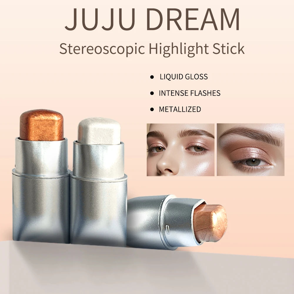 Clear Highlighter Stick Makeup Glitter Highlighter Contour Shimmer Bronzer Shading Natural Stereoscopic Face Body Llluminator