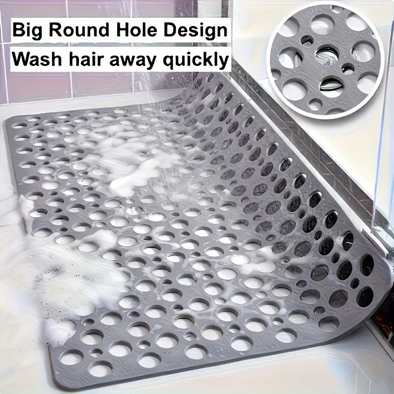1 Anti Slip Shower Mat with Drainage Holes and Massage Points | Durable PVC Bathroom Safety Mat Suitable for Bathtub and Shower