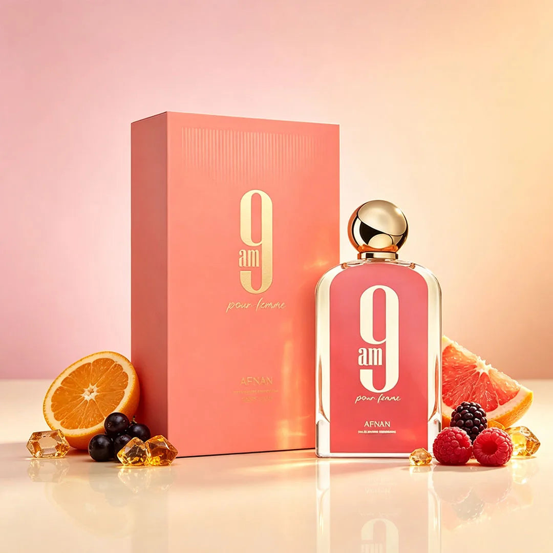 Afnan 9am Pour Femme Oriental Citrus Women Perfume 3.4 Oz Long Lasting Spray for Travel Office and Casual Occasions