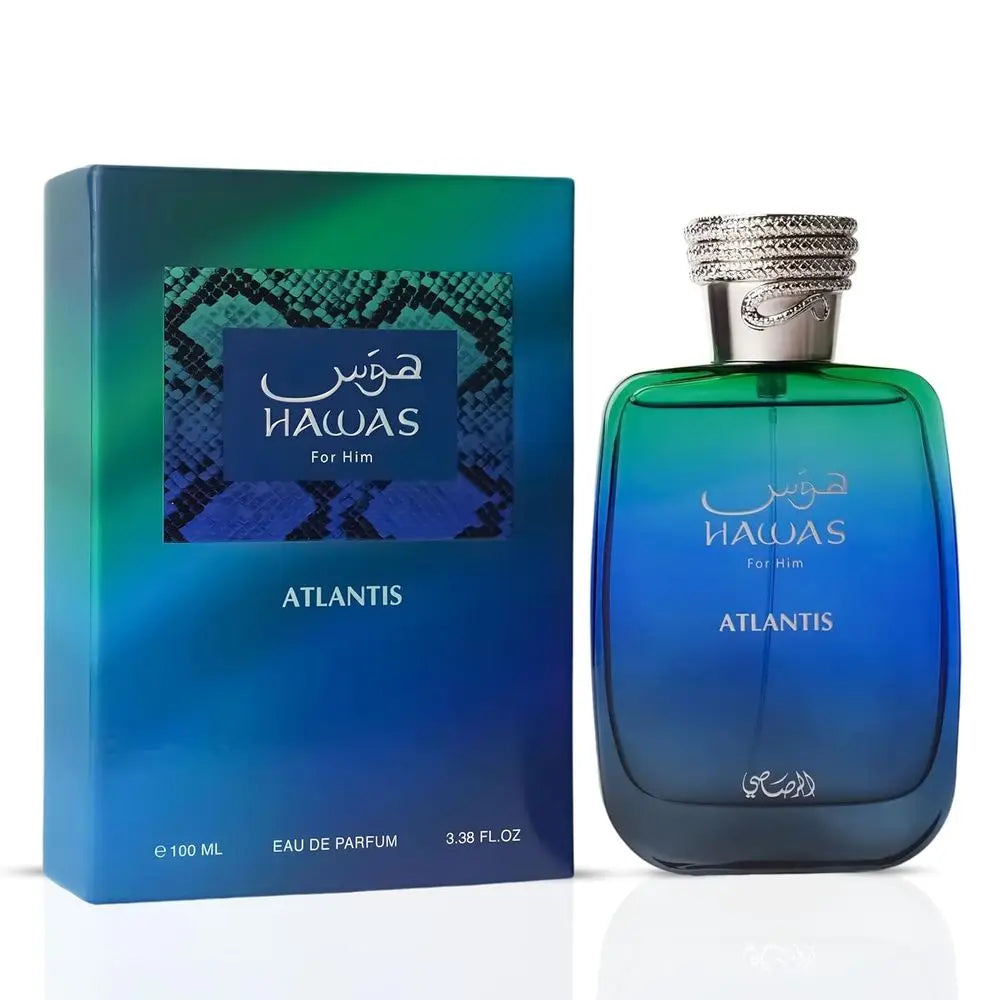 Hawas Atlantis For Him Eau De Parfum 100ml Rasasi Aquatic Woody Men Fragrance Spray