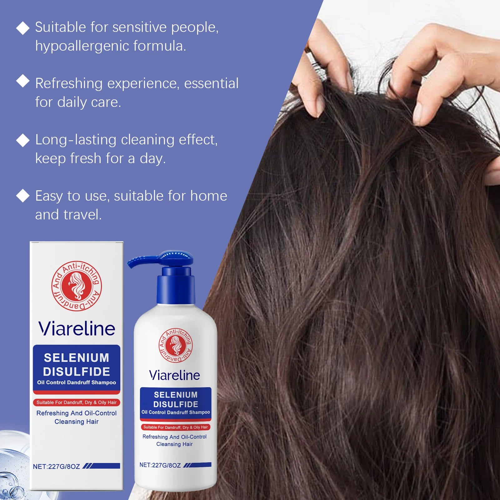 Refreshing Shampoo Deeply Cleaning Scalp Dirts Remove Dandruff Gentle Moisturizing Volumizing Thickening Smoothing Hair Shampoo