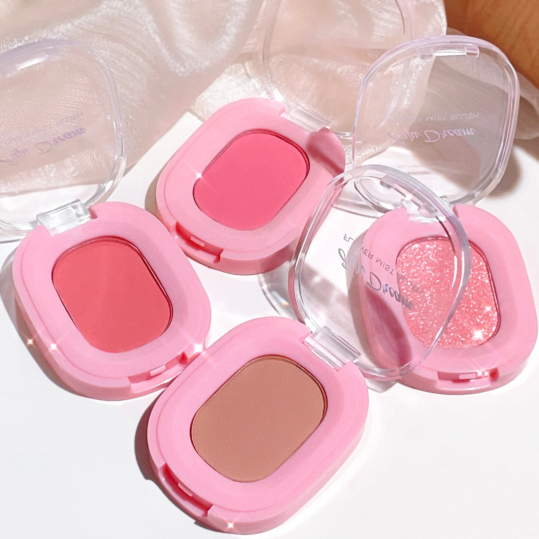 Monochrome Flower Mist Blush Disc Monochrome Matte Powder Fine Flash Monochrome Blush Disc Long-Lasting Wear For Daily