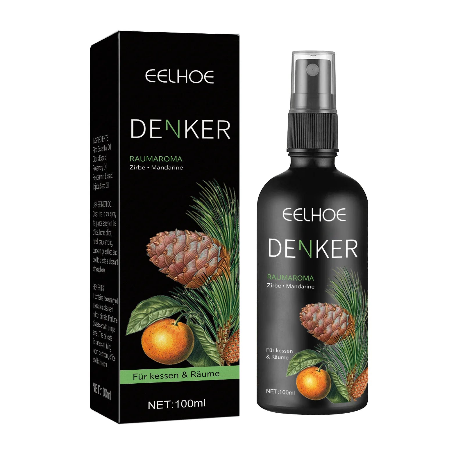 Eelhoe 100ml Air Freshener Mist Aromatherapy Home Fragrance Remove Odor Long Lasting Scent Indoor Bedroom Air Refreshing Spray