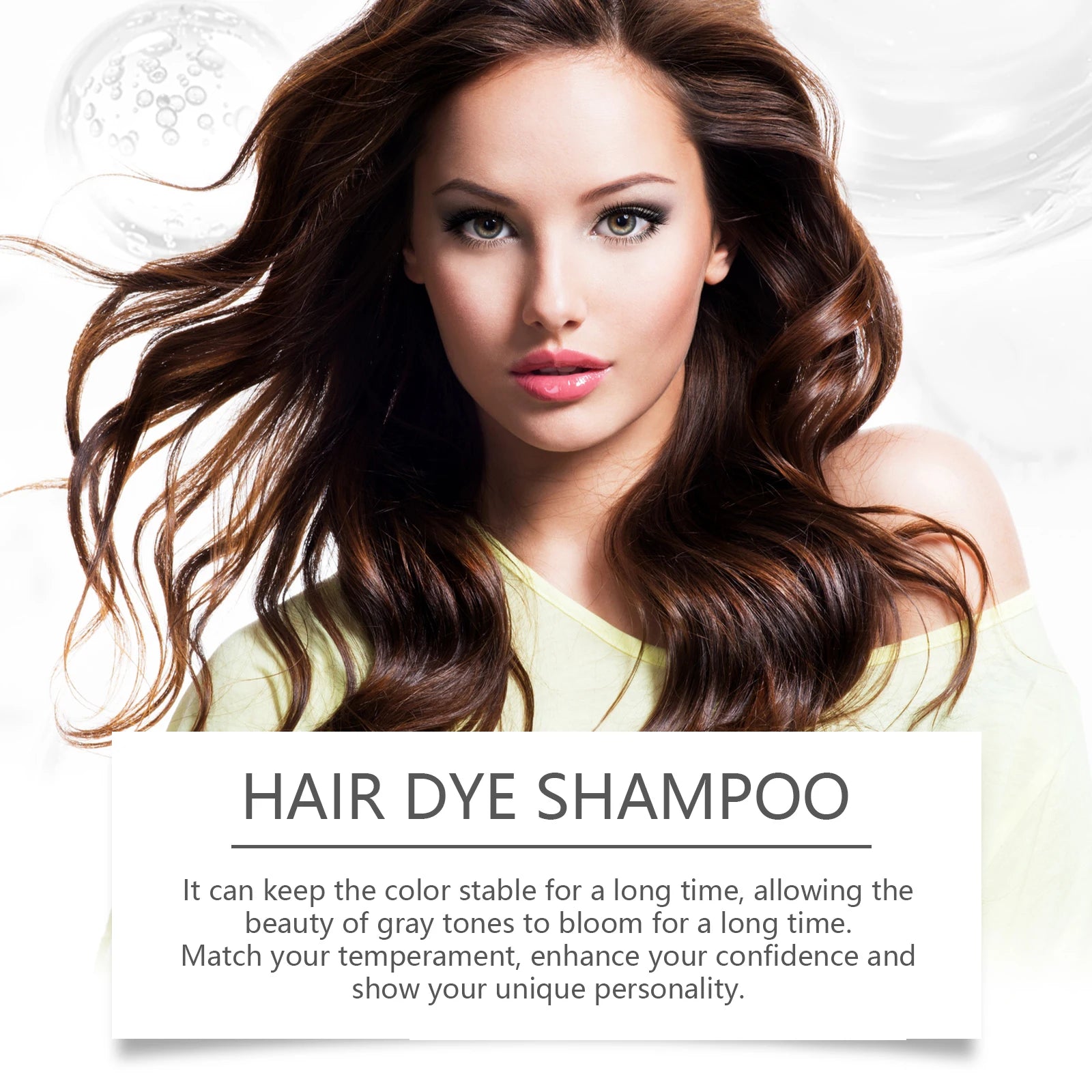 EELHOE Instant Hair Dyeing Shampoo Strengthening Lasting Effect Easy Coloring Nourish Scalp Non-irritating Cover Gray White Hair