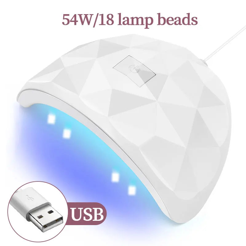 CNHIDS 54W 18 LED Drying Lamp Manicure UV Nail Dryer Curing Gel Nail Polish With USB Smart Timer Sun Light Nail Art Tools