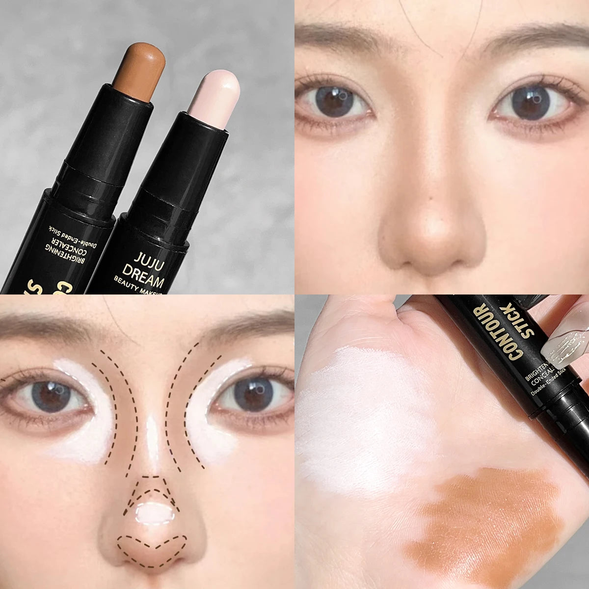 Double Head High-Light Pen Face Make Up Liquid Waterproof Contouring Foundation Contour Makeup Concealer Stick Pencil Durable