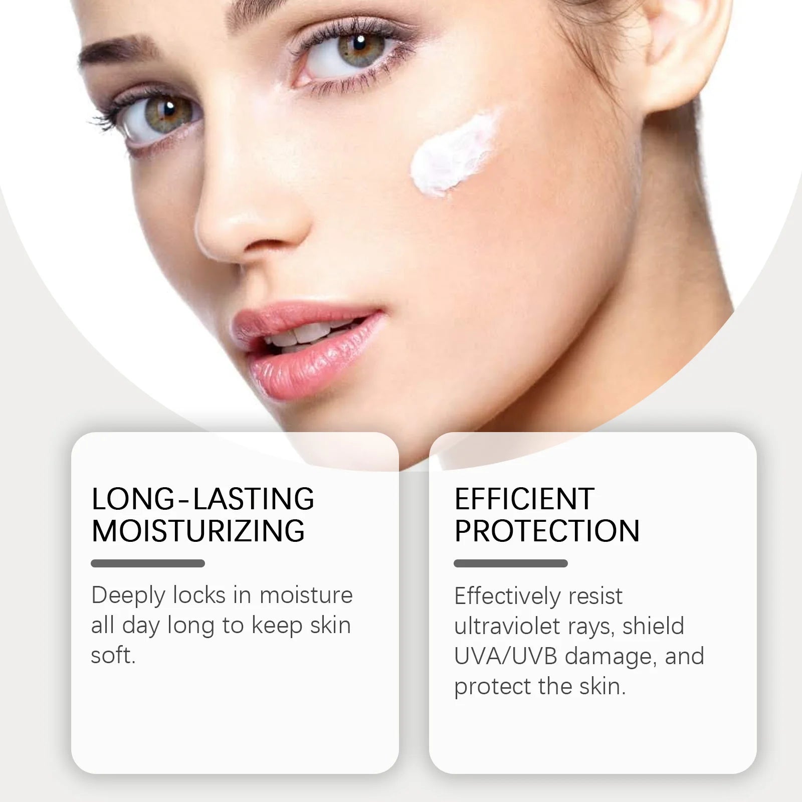 Hoygi Moisturize Sunscreen Cream Non-greasy Prevent UV Lasting Hydrating Soothing Smoothing Face Sunscreen Cream for Summer