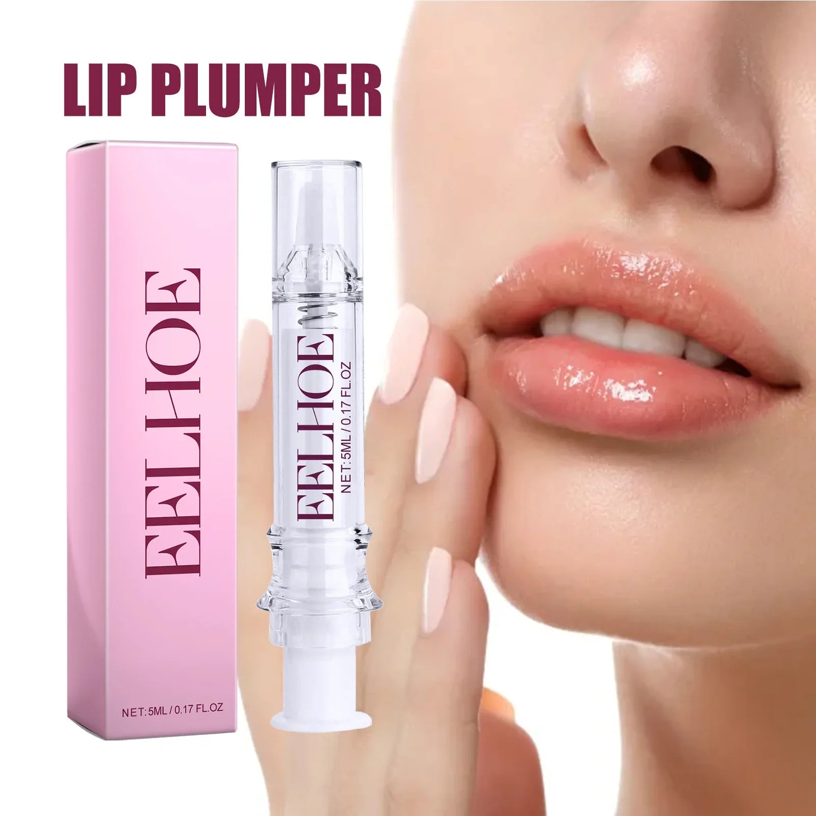 EELHOE Lip Plumper Gloss Oil Long Lasting Moisturizing Lip Repair Oil Instant Volume Lips Hydrating Treatments Plumper Serum 5ml