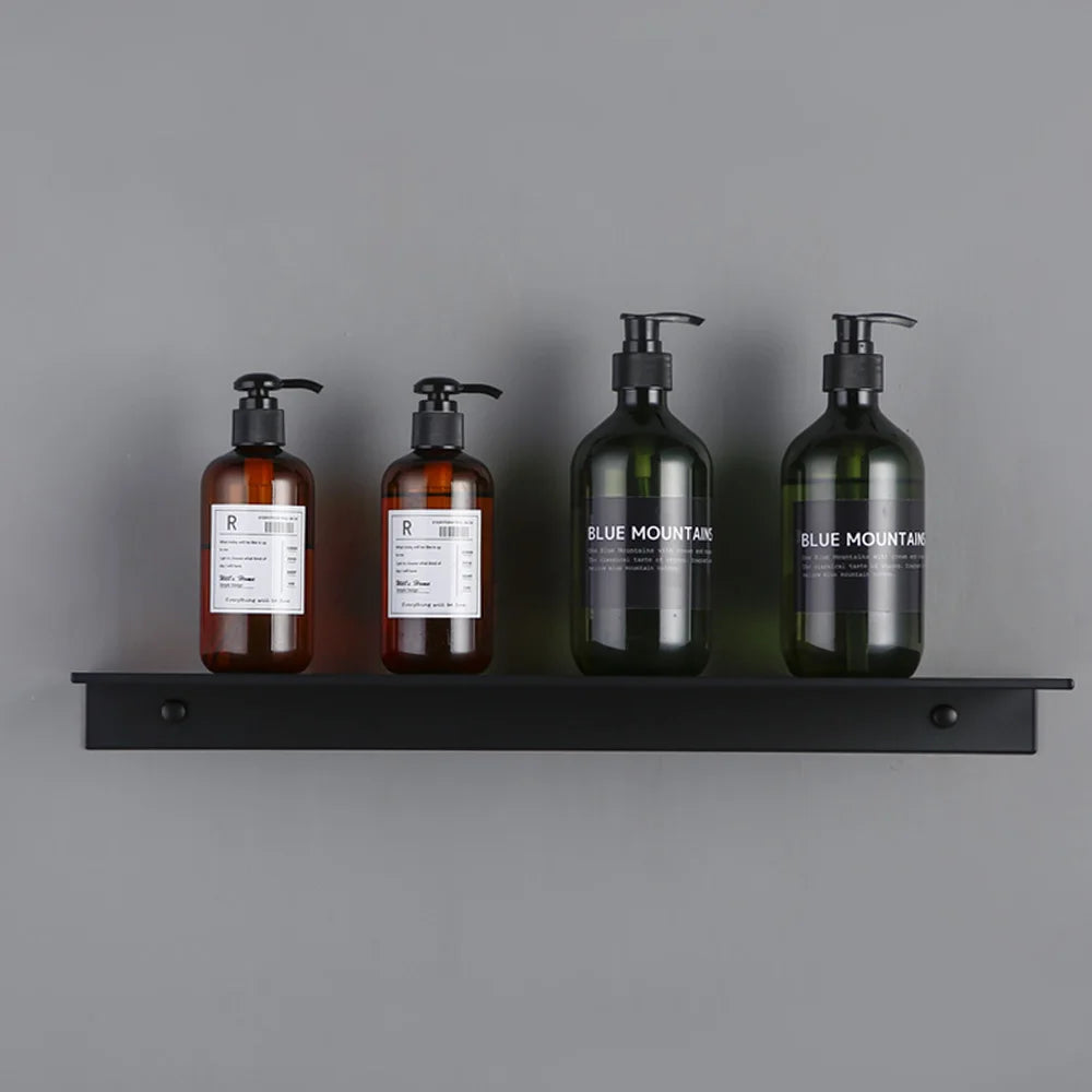 Matt Black Wall Shelf 30-50cm Modern Bathroom Accessories Kitchen Shower Bath Storage Rack Promotion