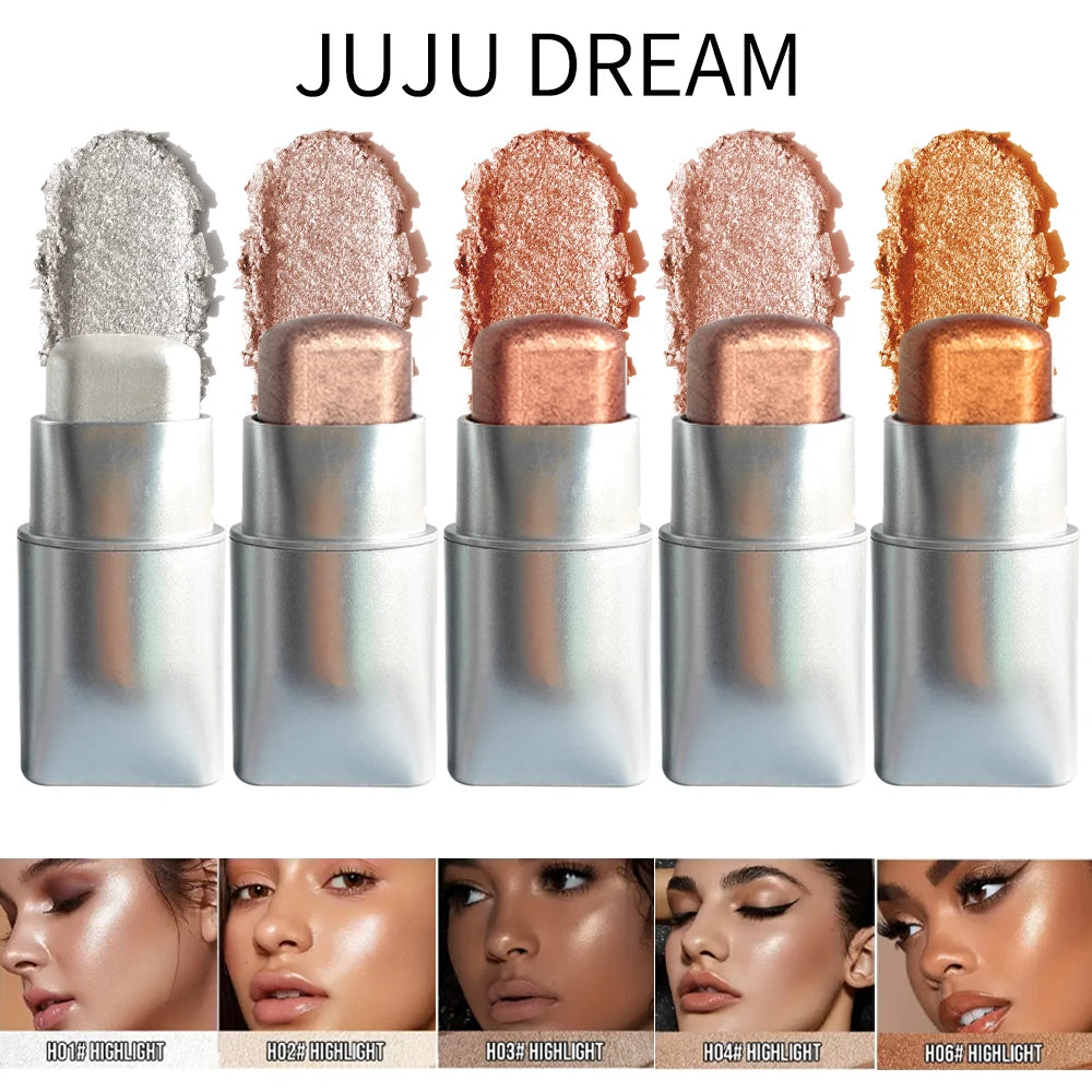 Clear Highlighter Stick Makeup Glitter Highlighter Contour Shimmer Bronzer Shading Natural Stereoscopic Face Body Llluminator