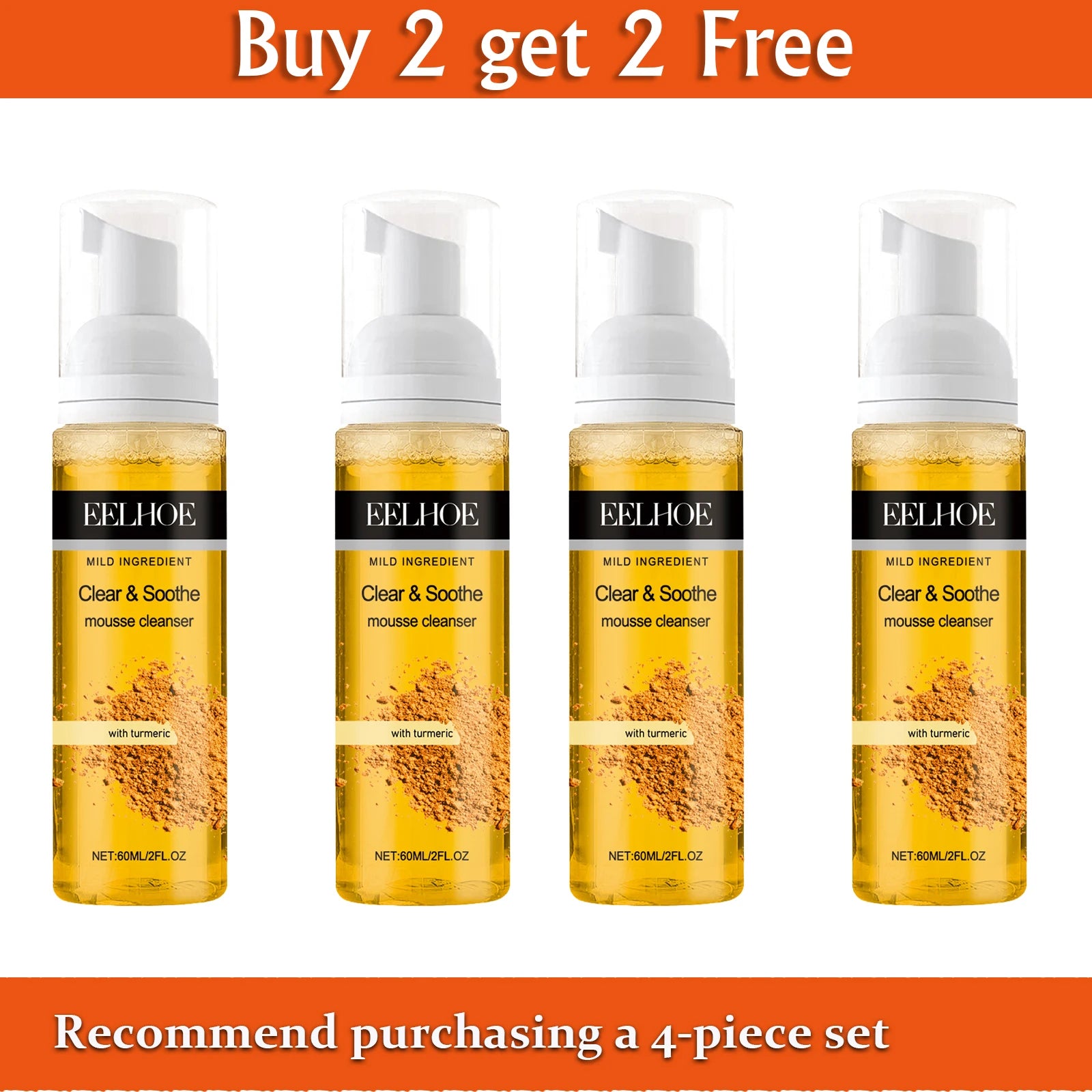 EELHOE Clear Soothe Mousse Cleanser Deep Cleaning Pores Moisturizing Brightening Soothing Rejuvenation Foam Face Wash Care