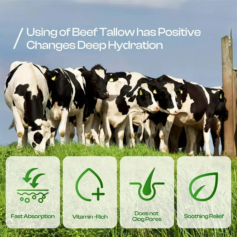 60g Beef Fat Cream Deep Moisturizing Brightening Wrinkle Removal Grass-Fed Butter Wild Honey Facial Body Lotion Skin Care Rich in Vitamins
