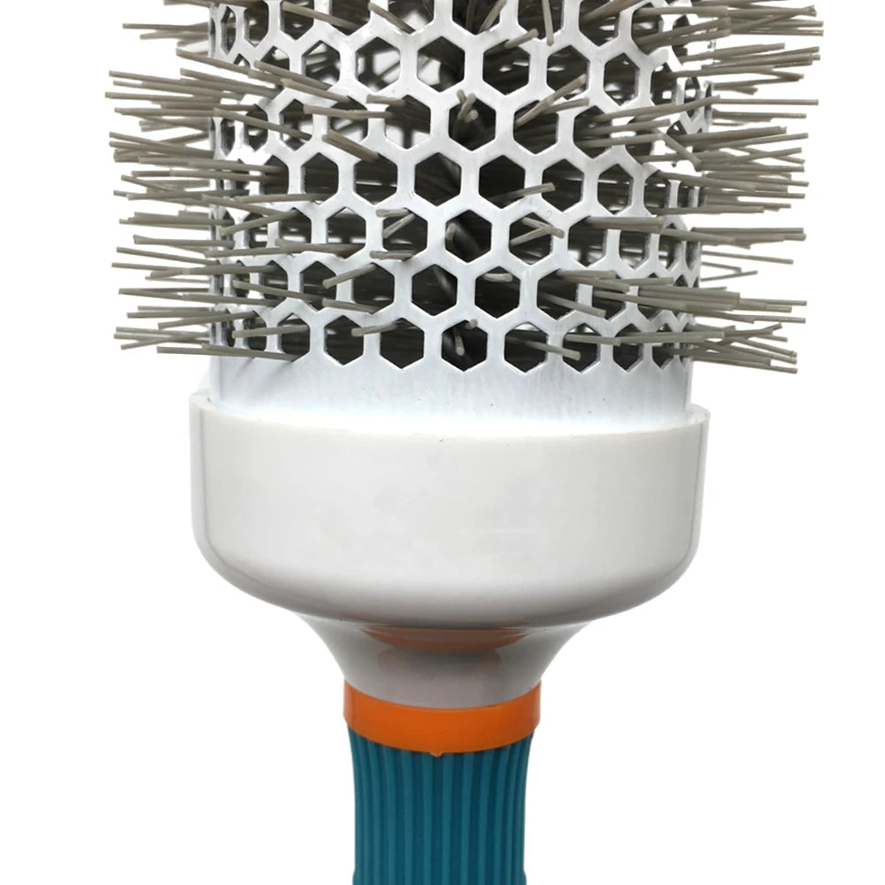 Professional Salon Hair Brush & Comb Set - Round Curly Hair Styling Tool with Rollers, Blue